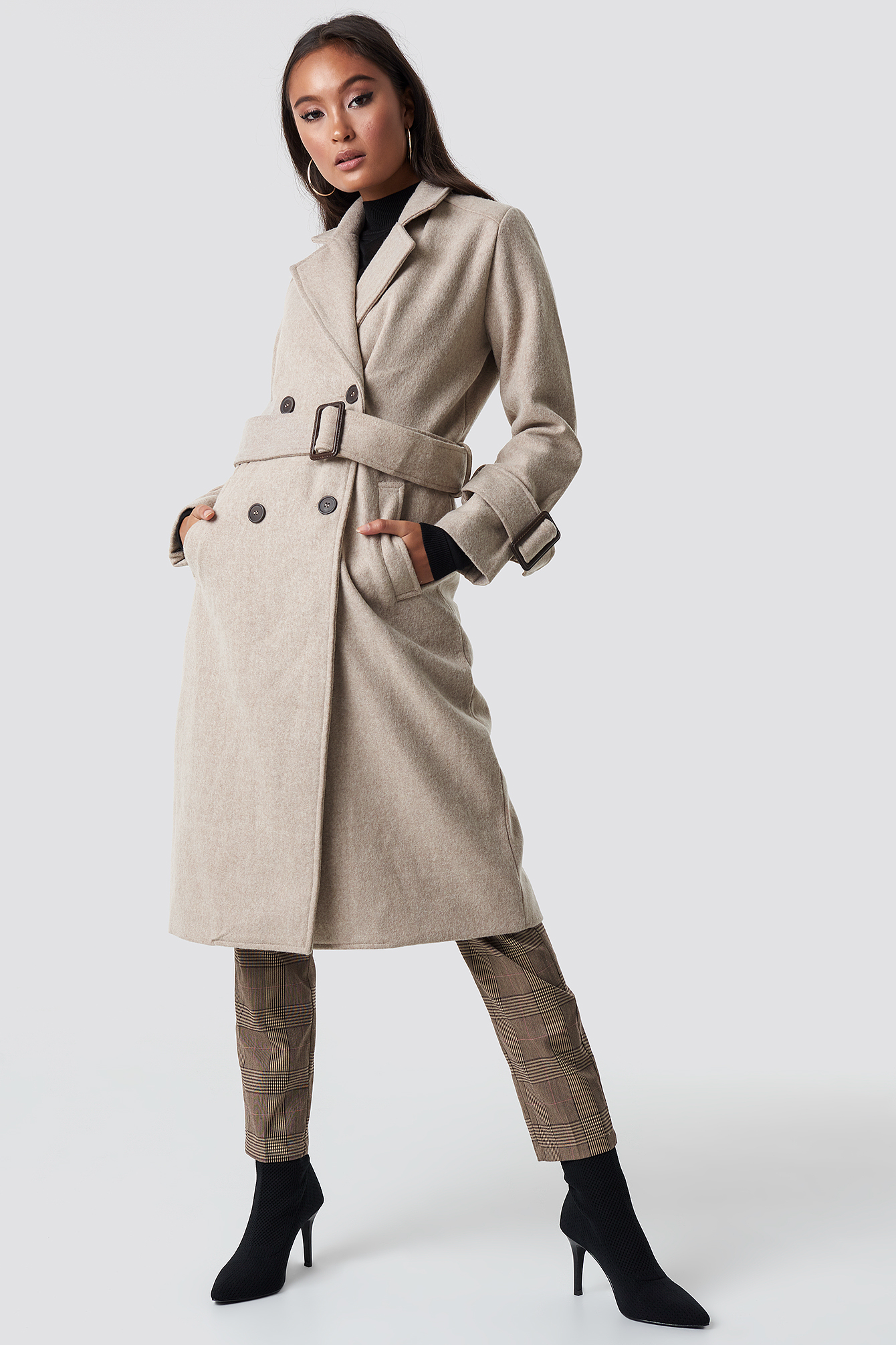 Belva Coat Creme Melange | na-kd.com