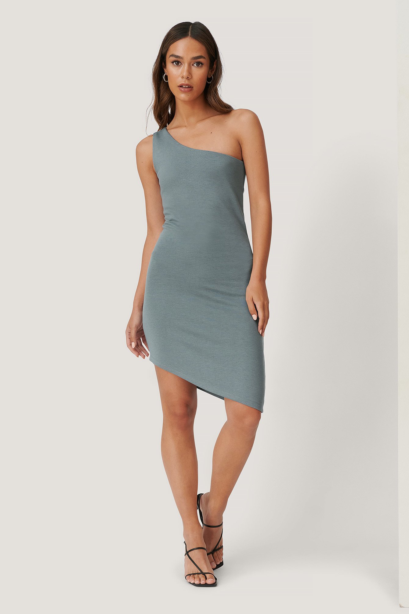 asymmetric jersey dress