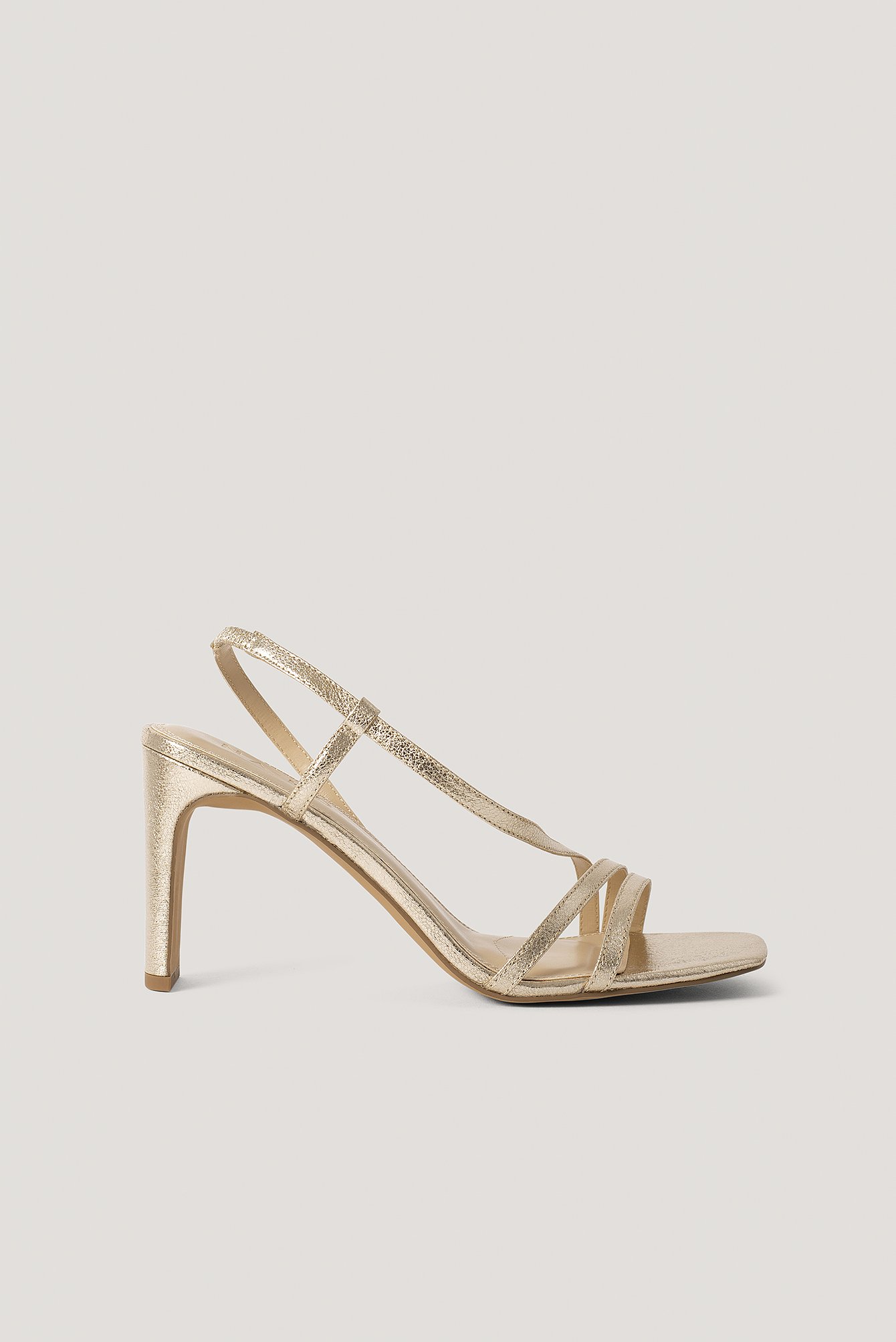 Asymmetric Strap Heels Gold | na-kd.com