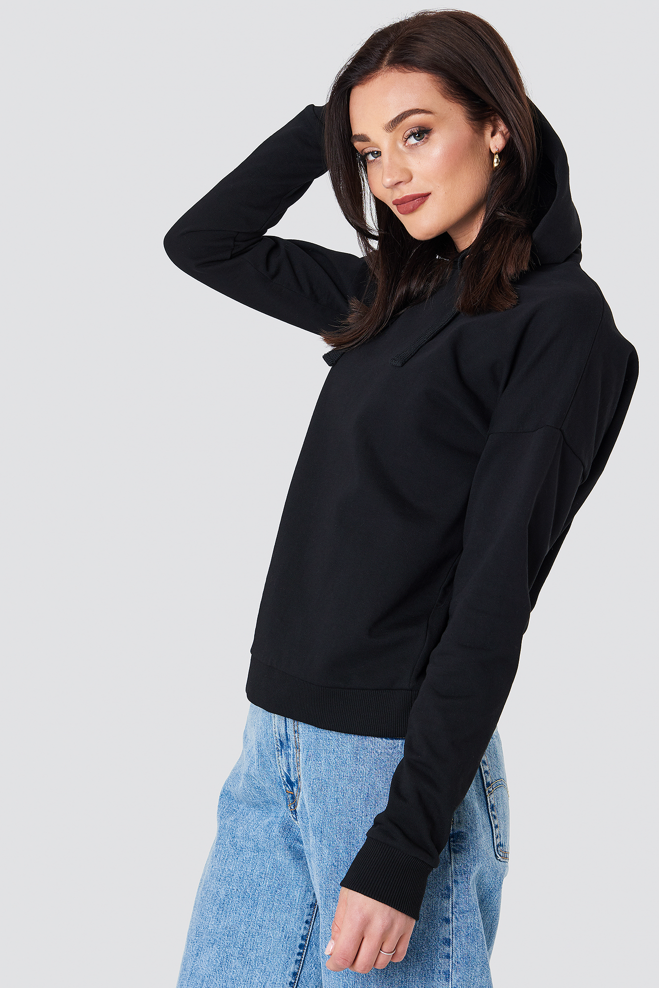 Back Overlap Hoodie Black | NA-KD