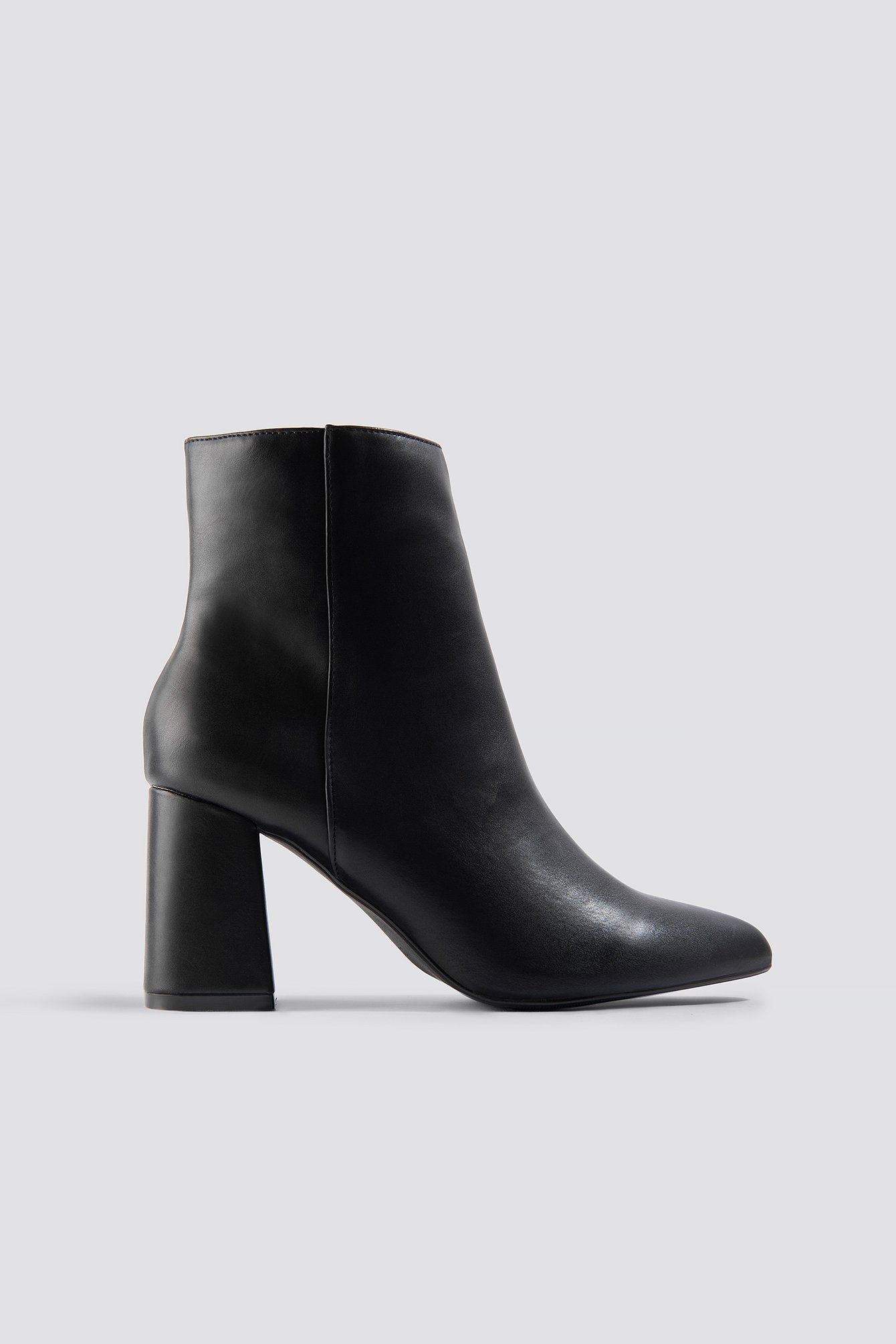black block heel booties