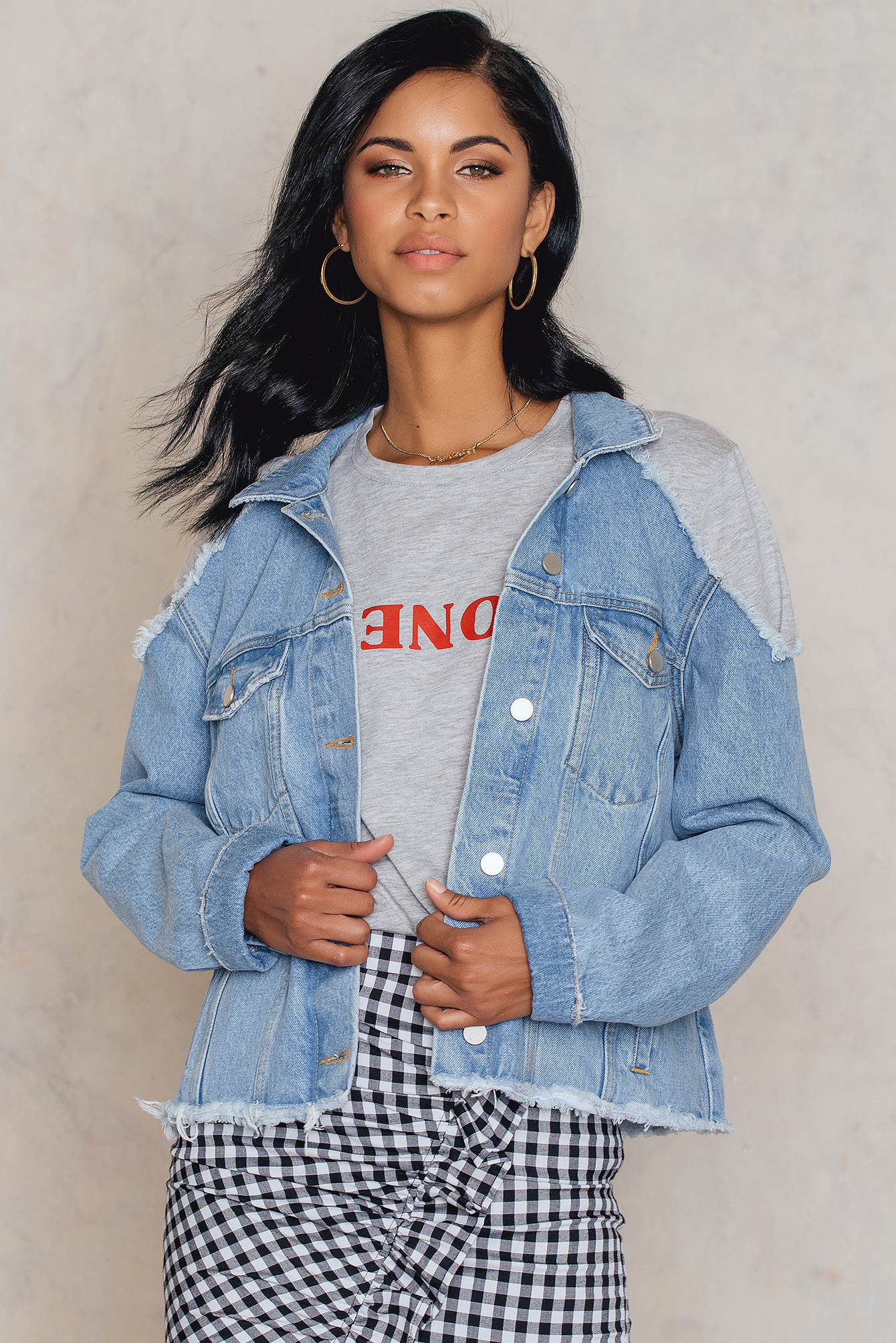 cold shoulder jean jacket