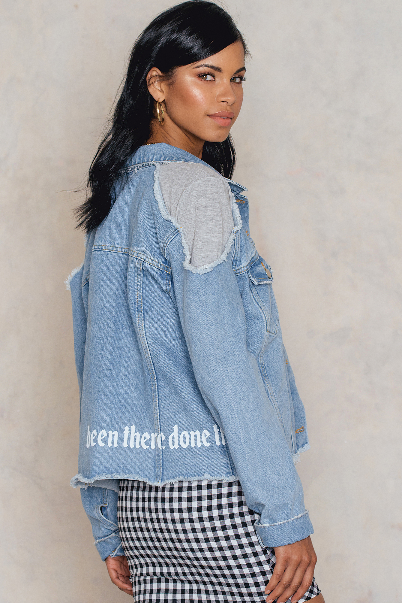 cold shoulder jean jacket