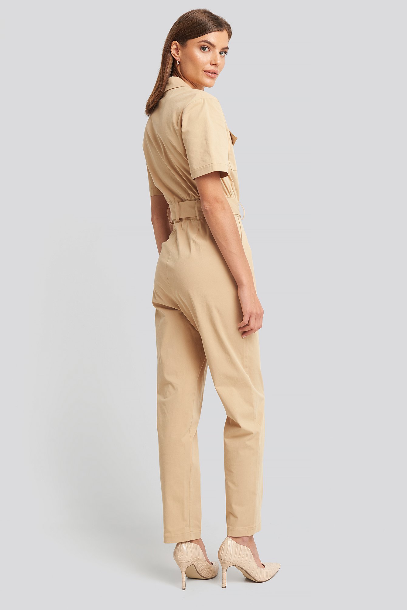 Belted cheap cargo jumpsuit