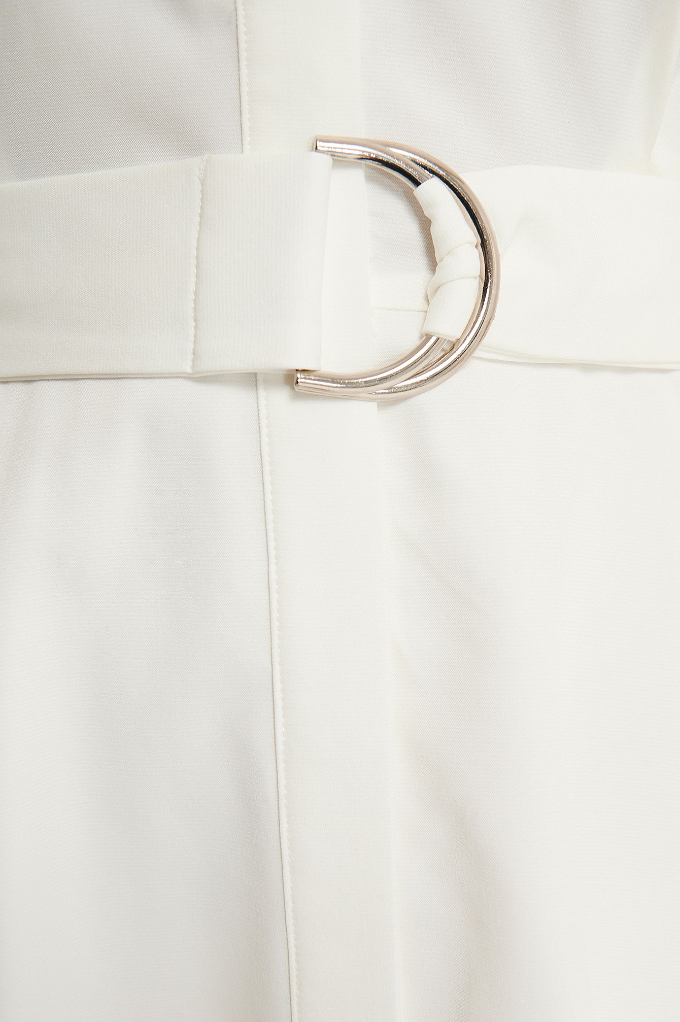 Belted Collar Shirt Dress White | na-kd.com