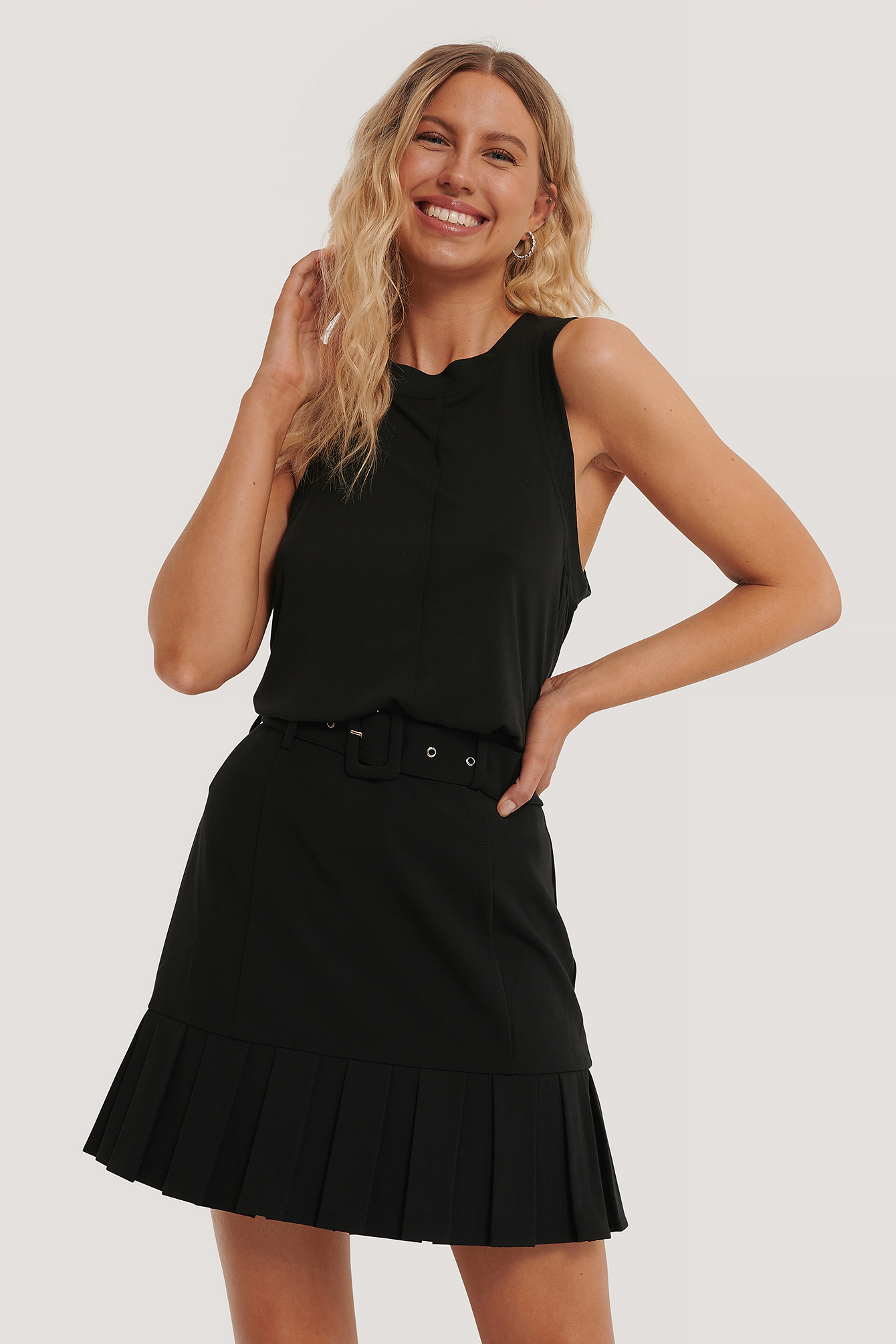 Black ruffle diamante outlet belted mini skirt