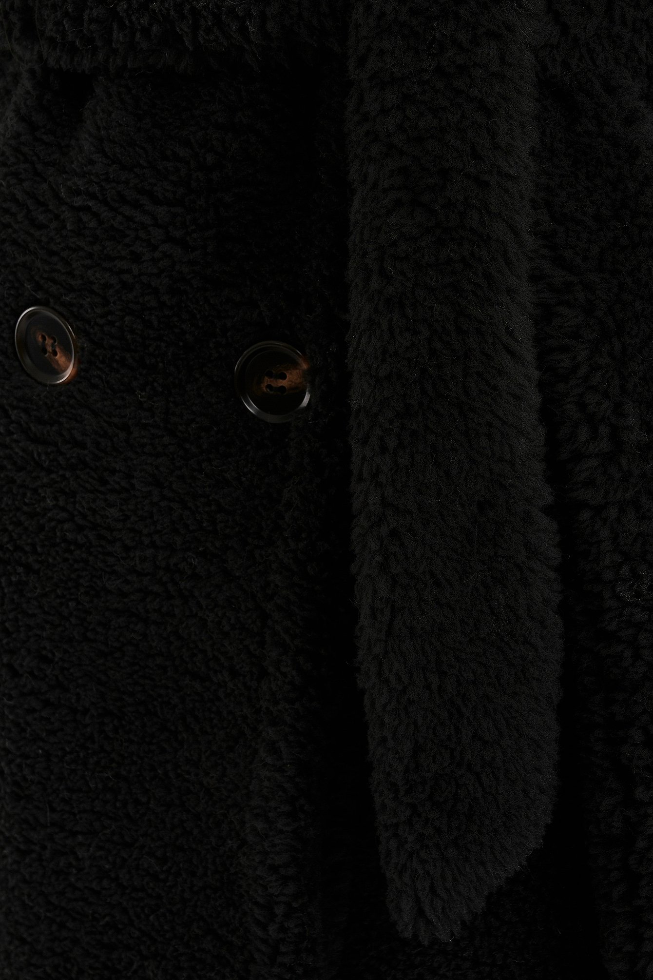 Belted Long Teddy Coat Black | na-kd.com