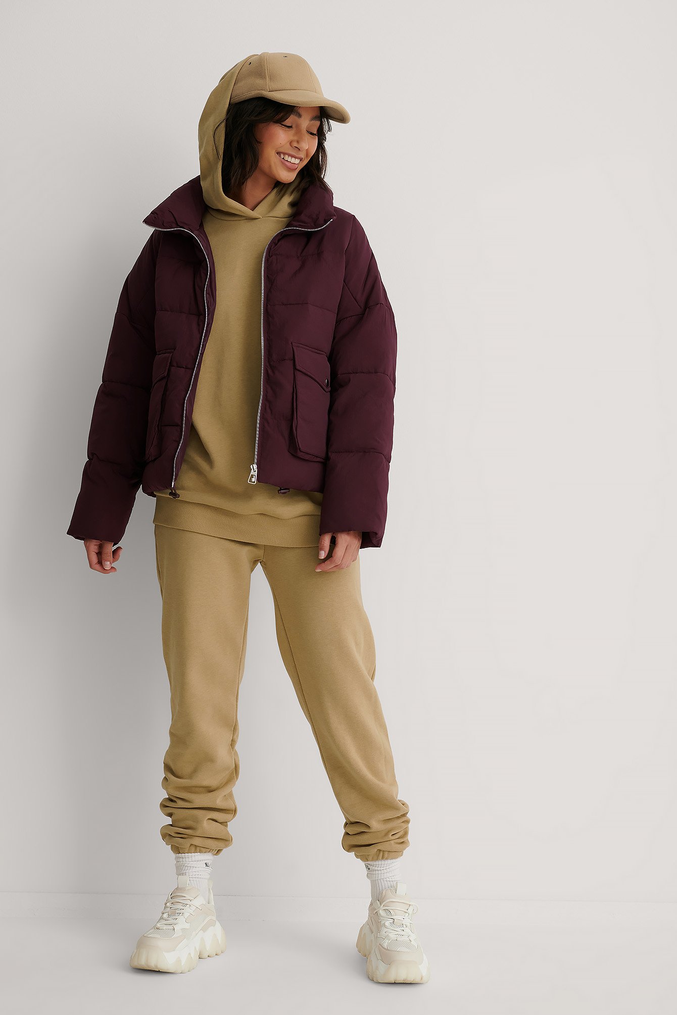 burgundy cargo jacket