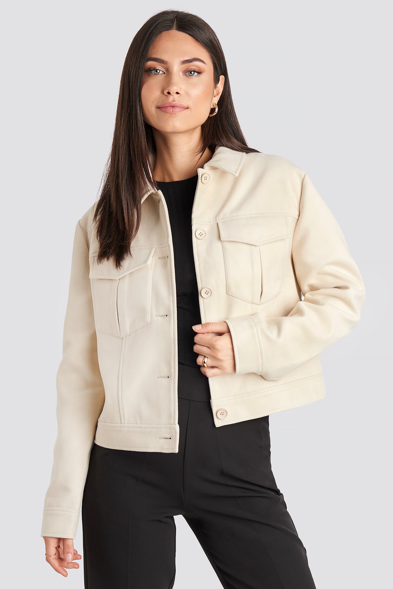 Big Pocket Short Jacket White | na-kd.com