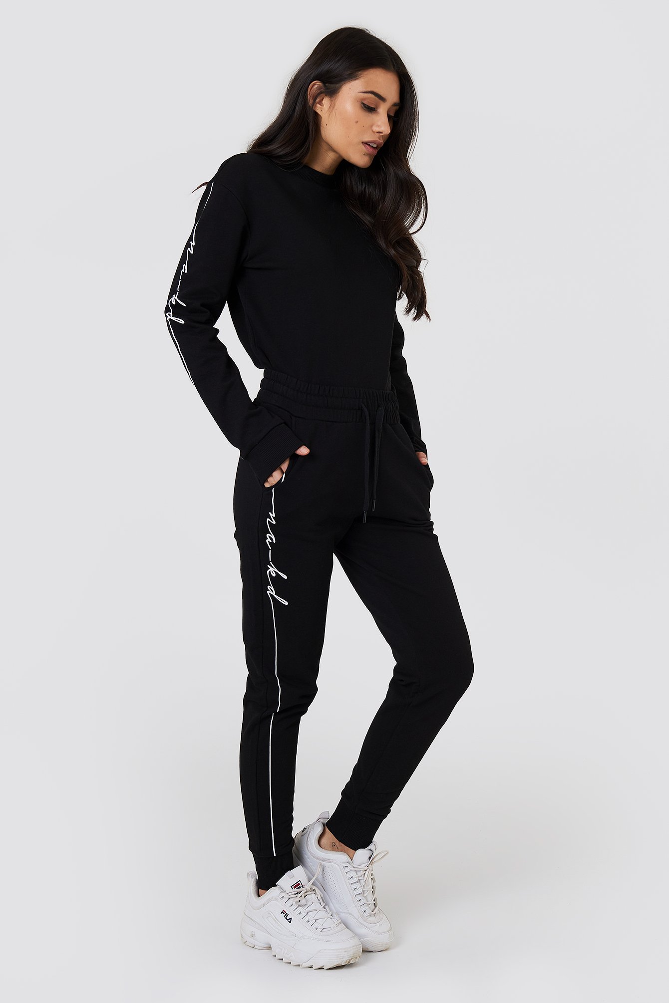 Branded Sweatpants Black | NA-KD