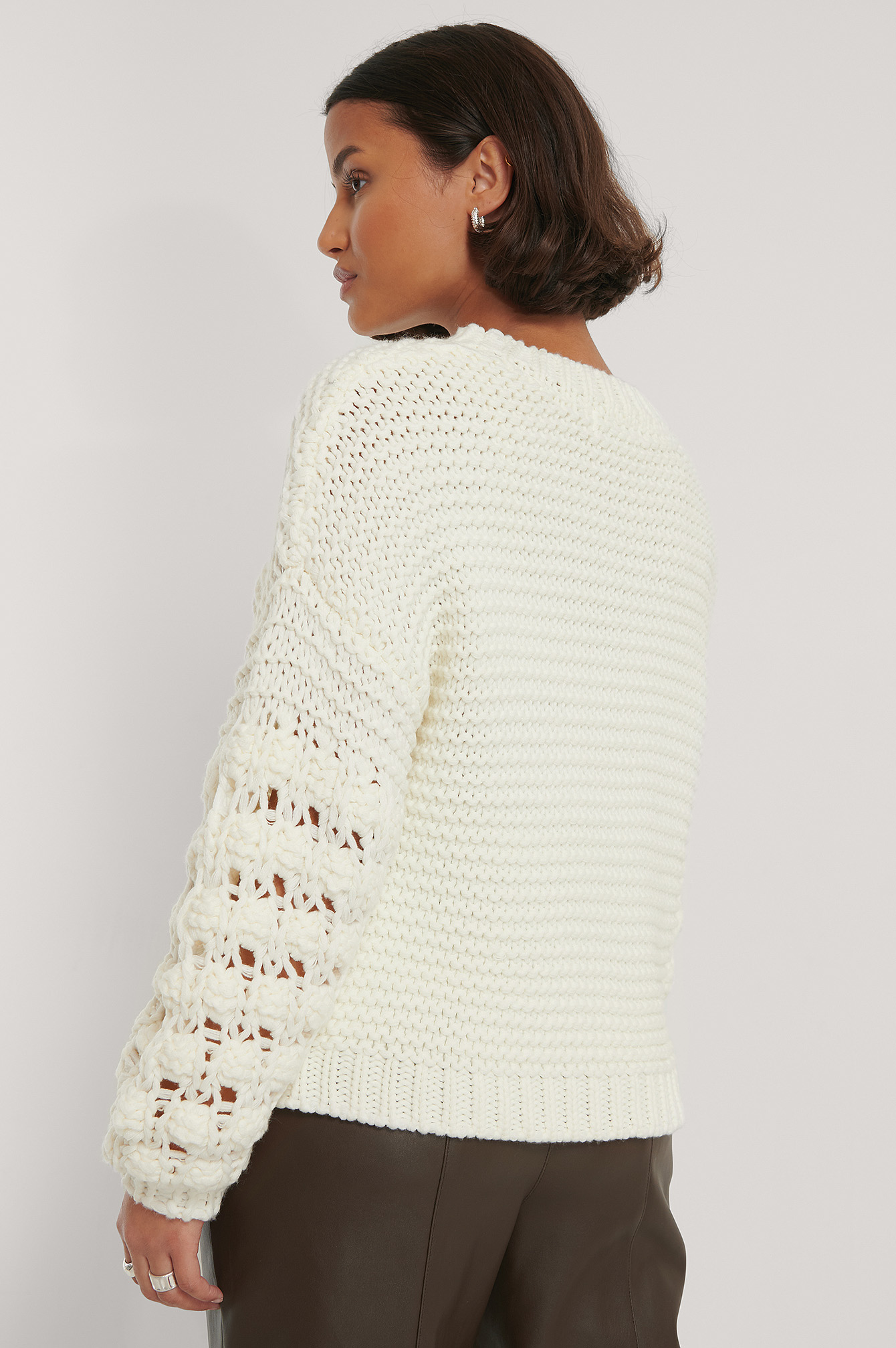 bubble sleeve knit sweater