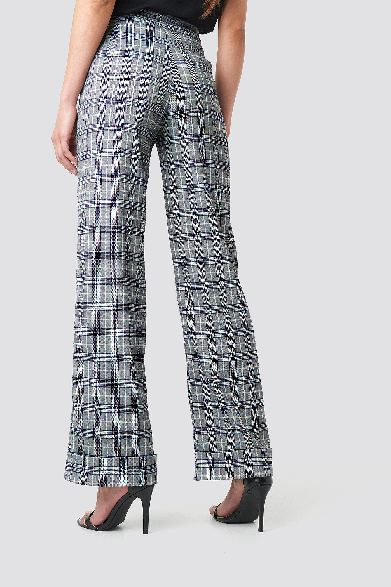 Checkered Tapered Pants Grey | na-kd.com