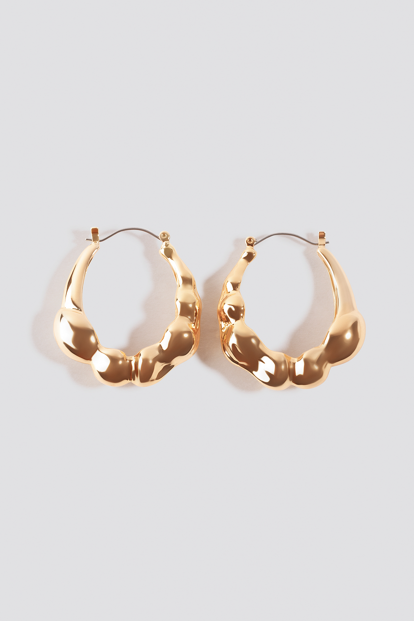 Chubby Structured Hoop Earrings Gold Na Kd 2948