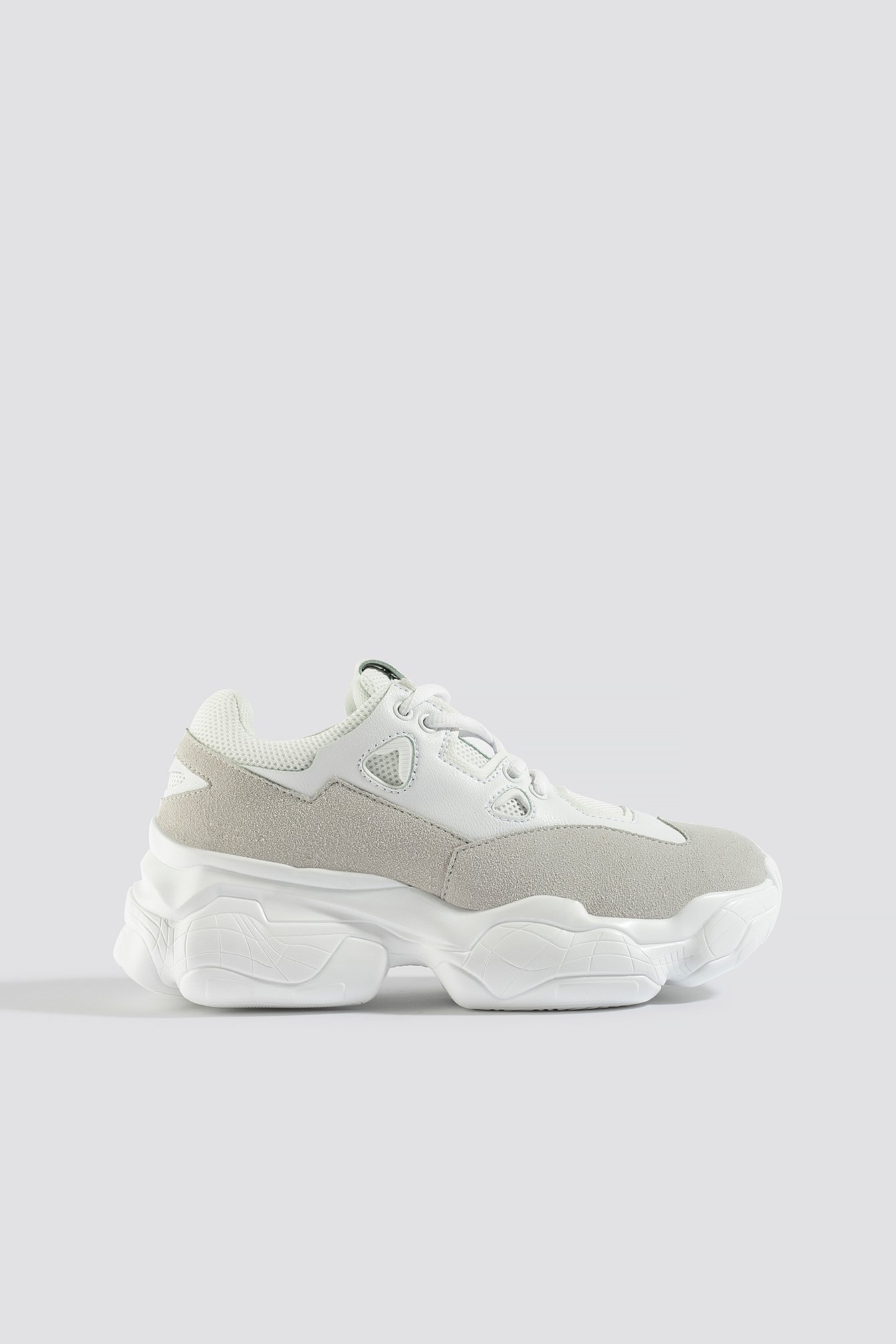 white chunky sole trainers