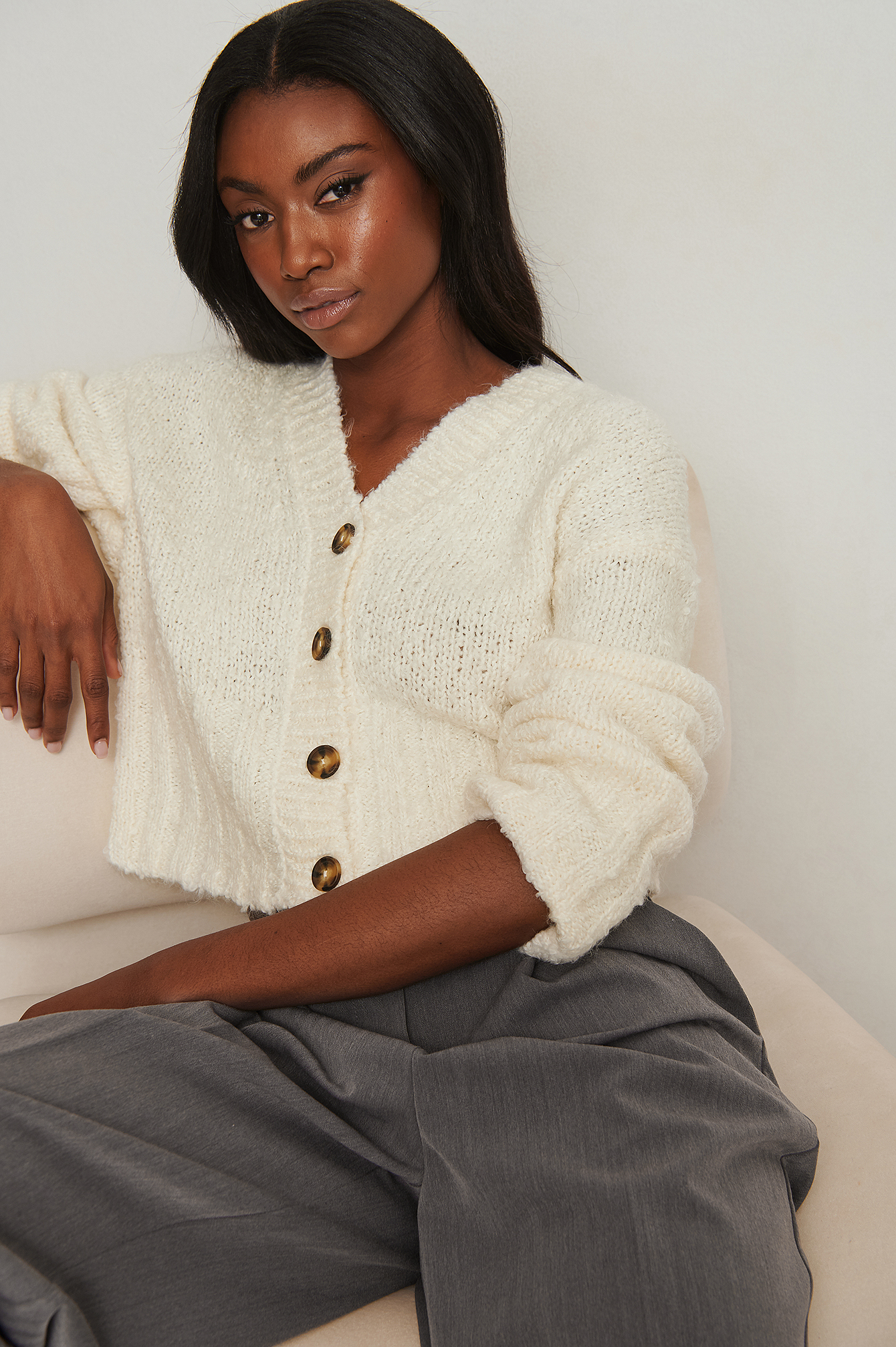 cropped cardigan chunky