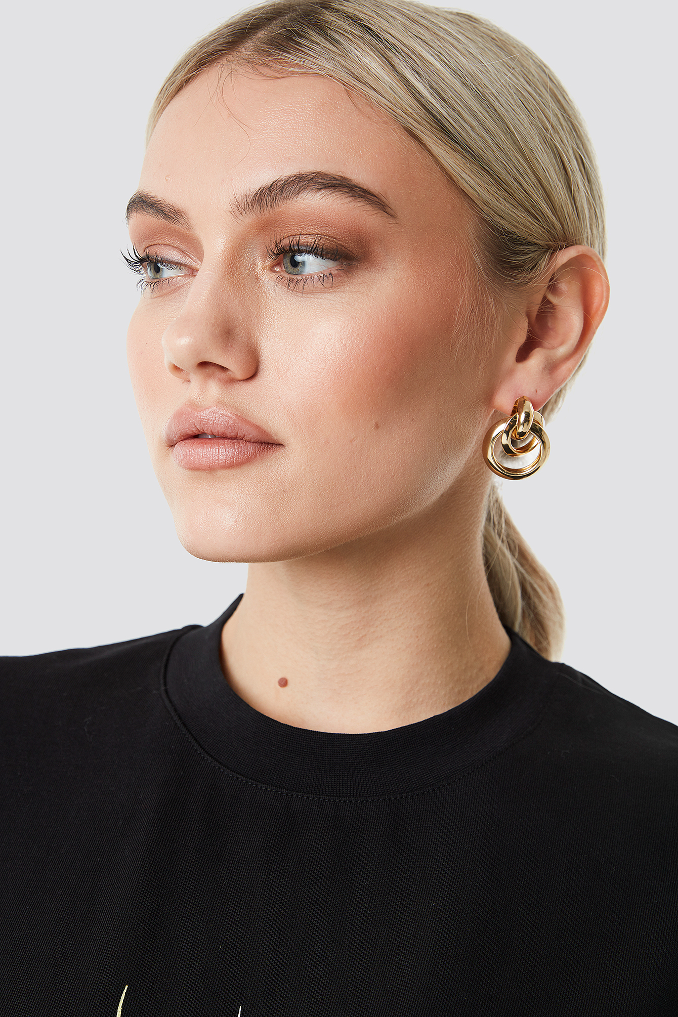 Connected Ring Earrings Gold Na Kd 7889