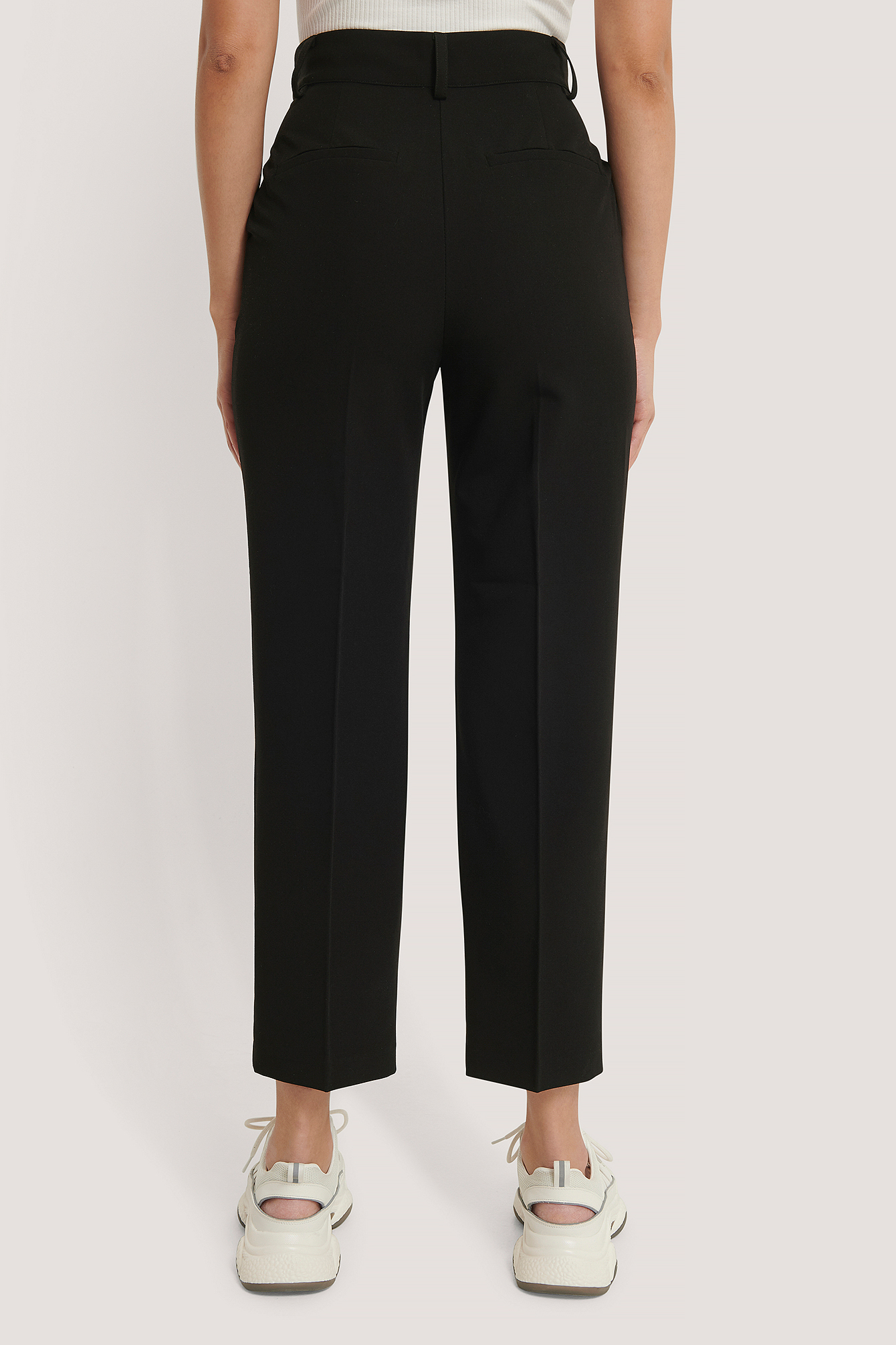 Cropped High Rise Suit Pants Black | na-kd.com