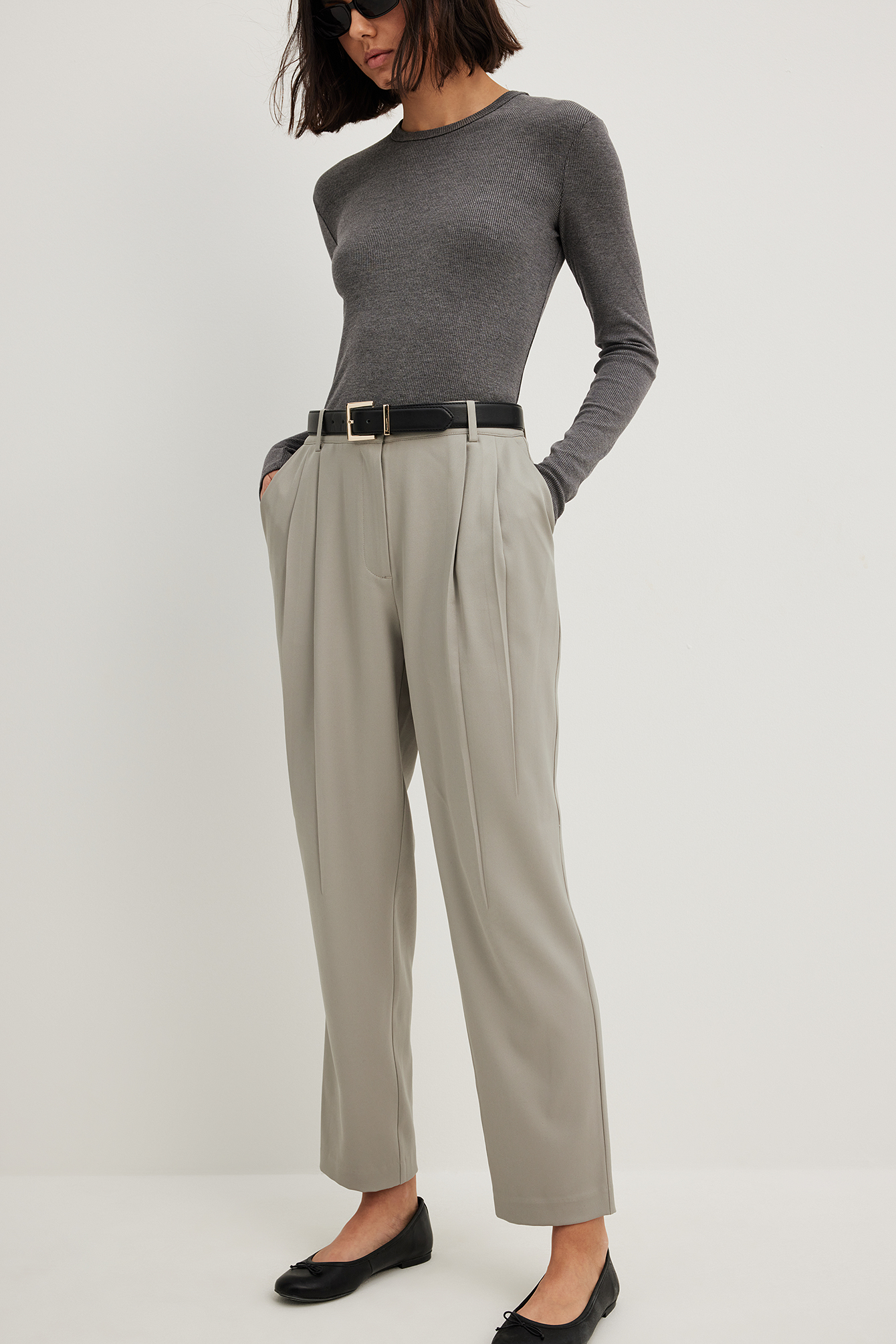 Buy Women Grey Check Formal Regular Fit Trousers Online - 729545 | Van  Heusen