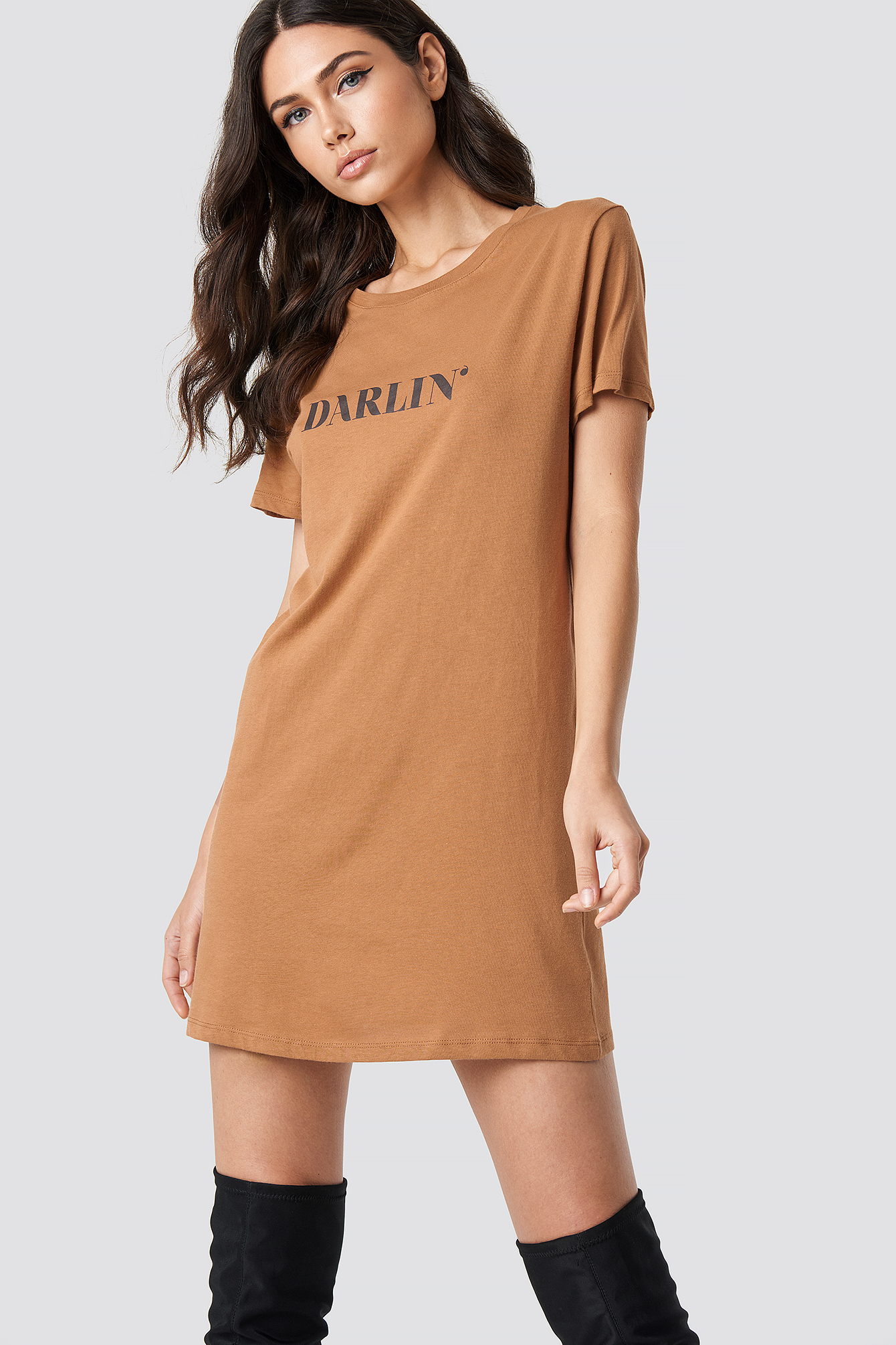 tan t shirt dress