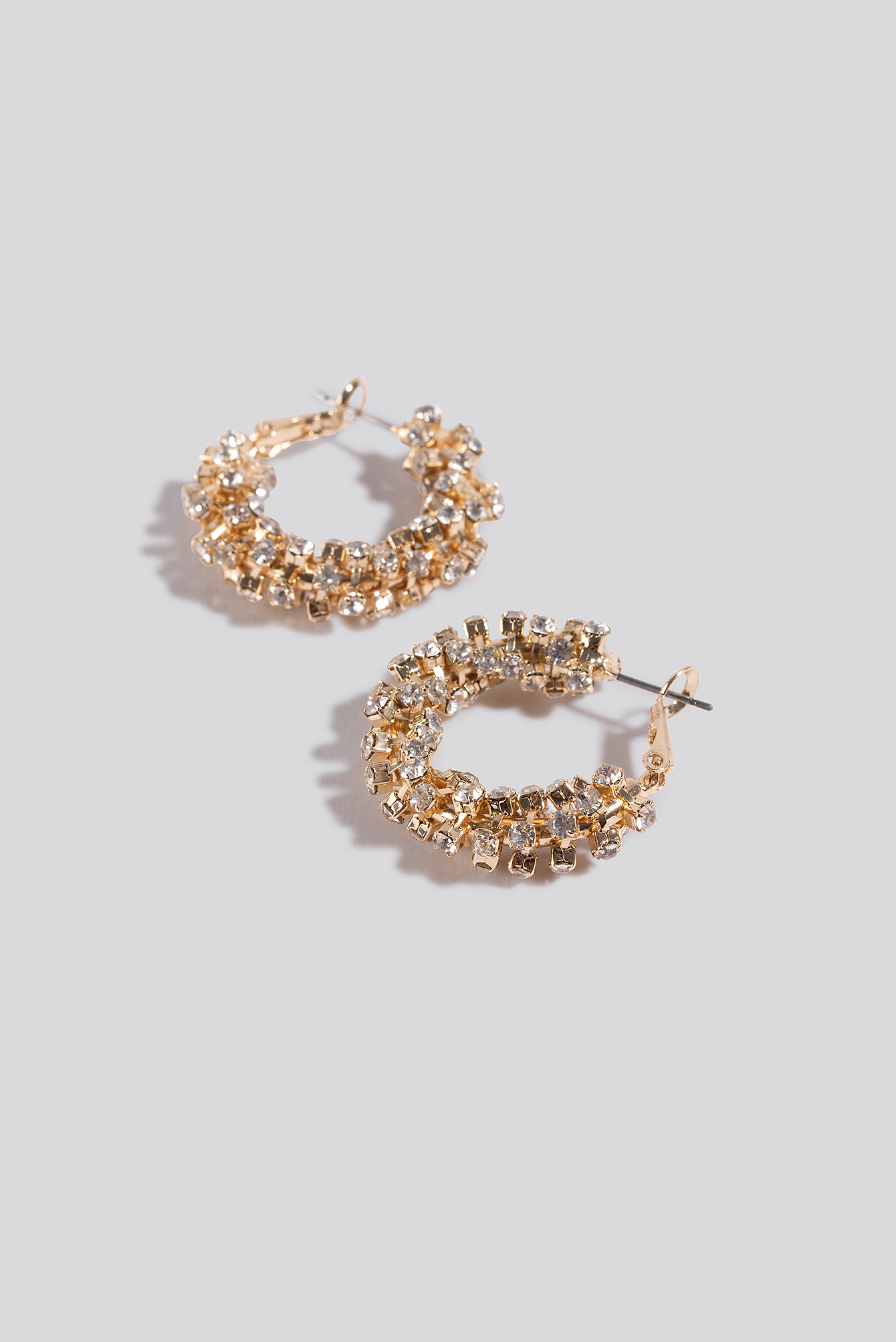 Diamant Detailed Hoop Earrings Gold Na 1751