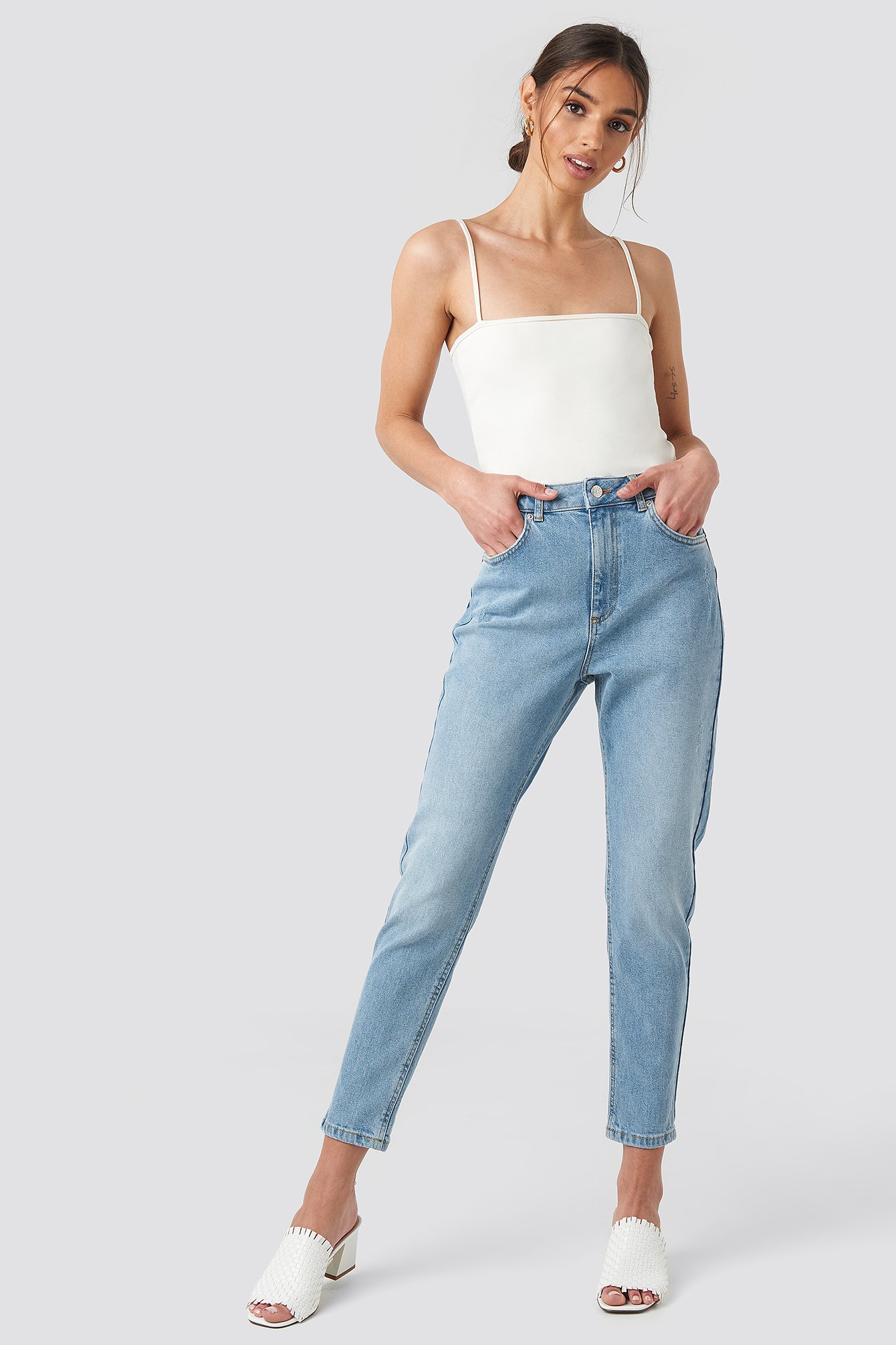 plus ripped mom jeans