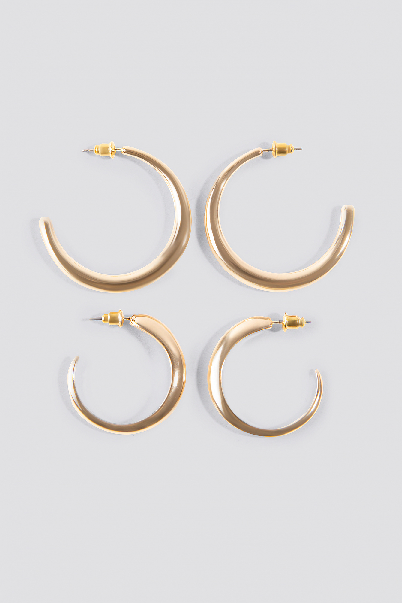 Double Pack Hastate Hoop Earrings Gold Na Kd 3957