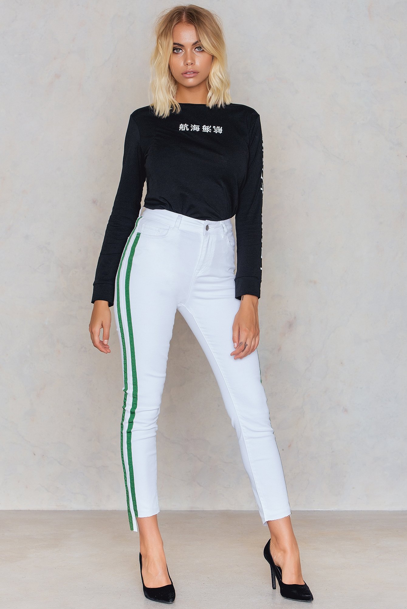 Double best sale stripe jeans