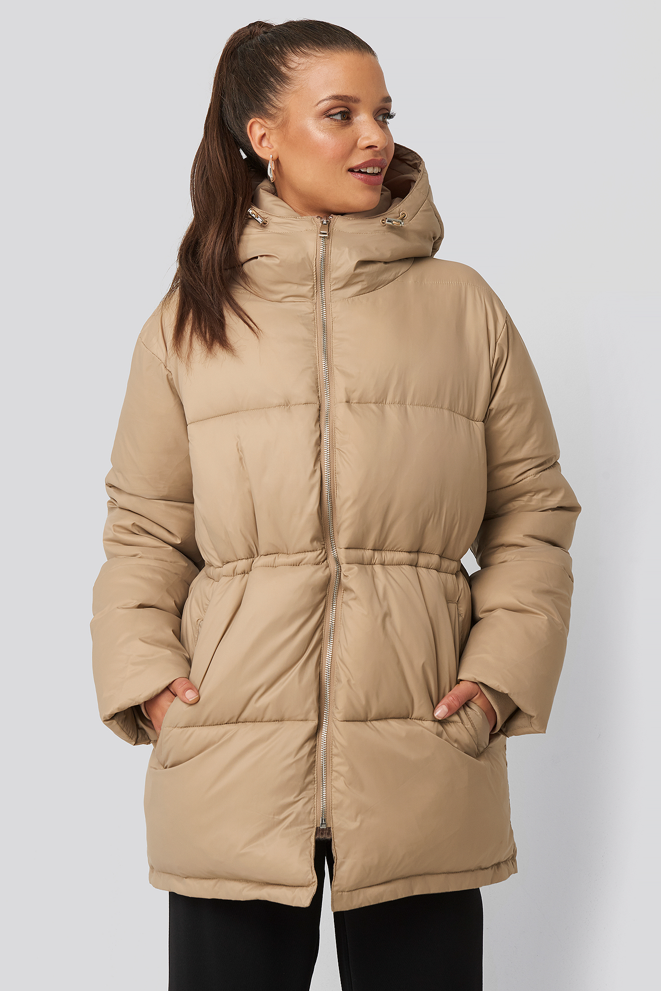 drawstring padded jacket