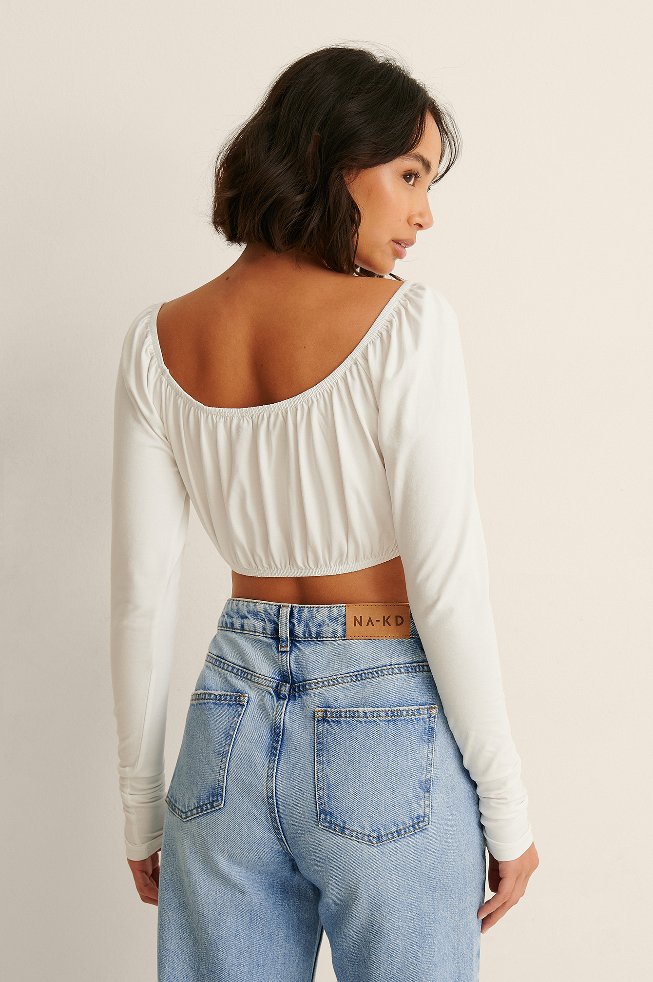 cropped top with elastic detail