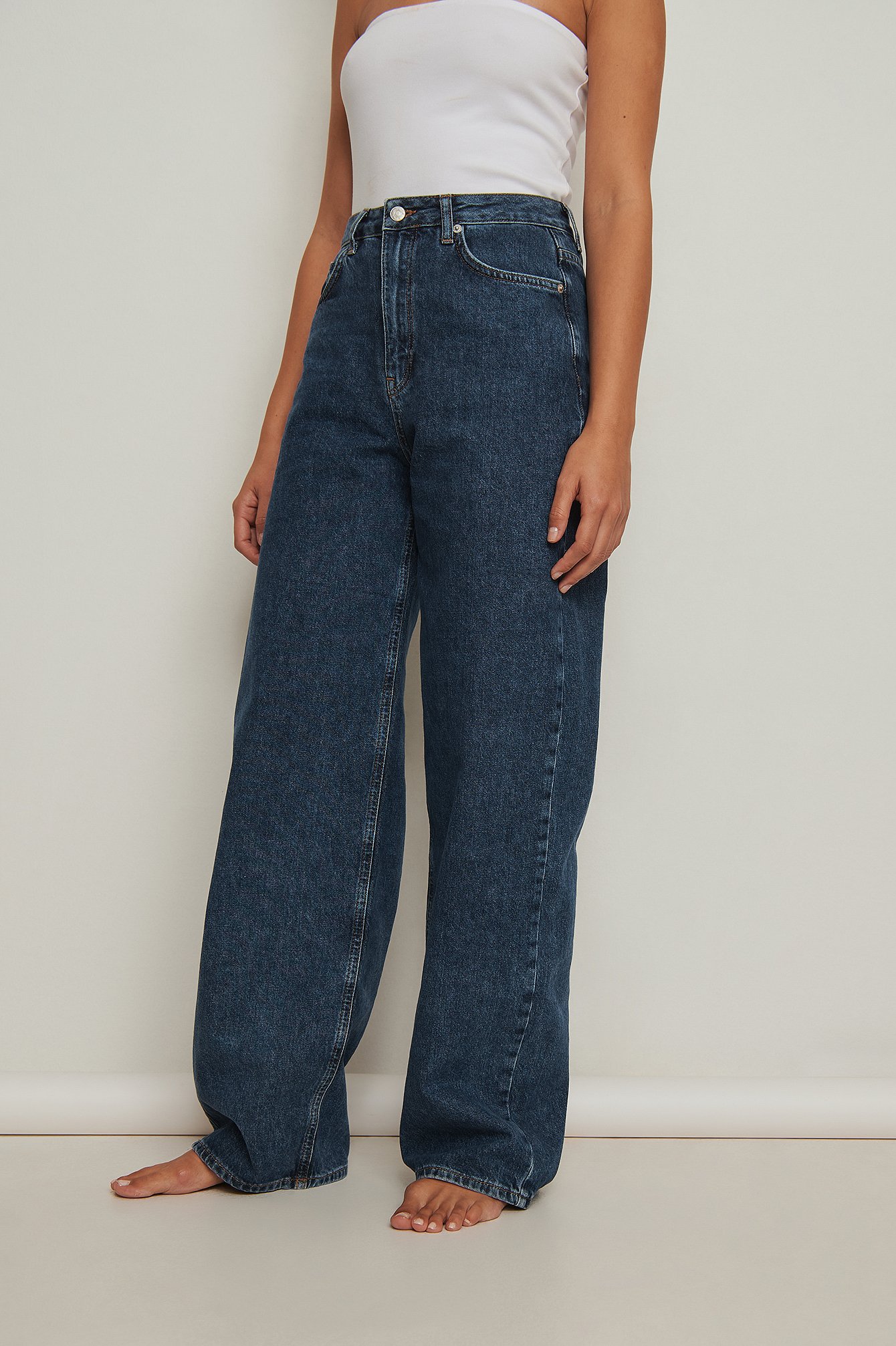 Extra Wide Leg Denim Blue | NA-KD