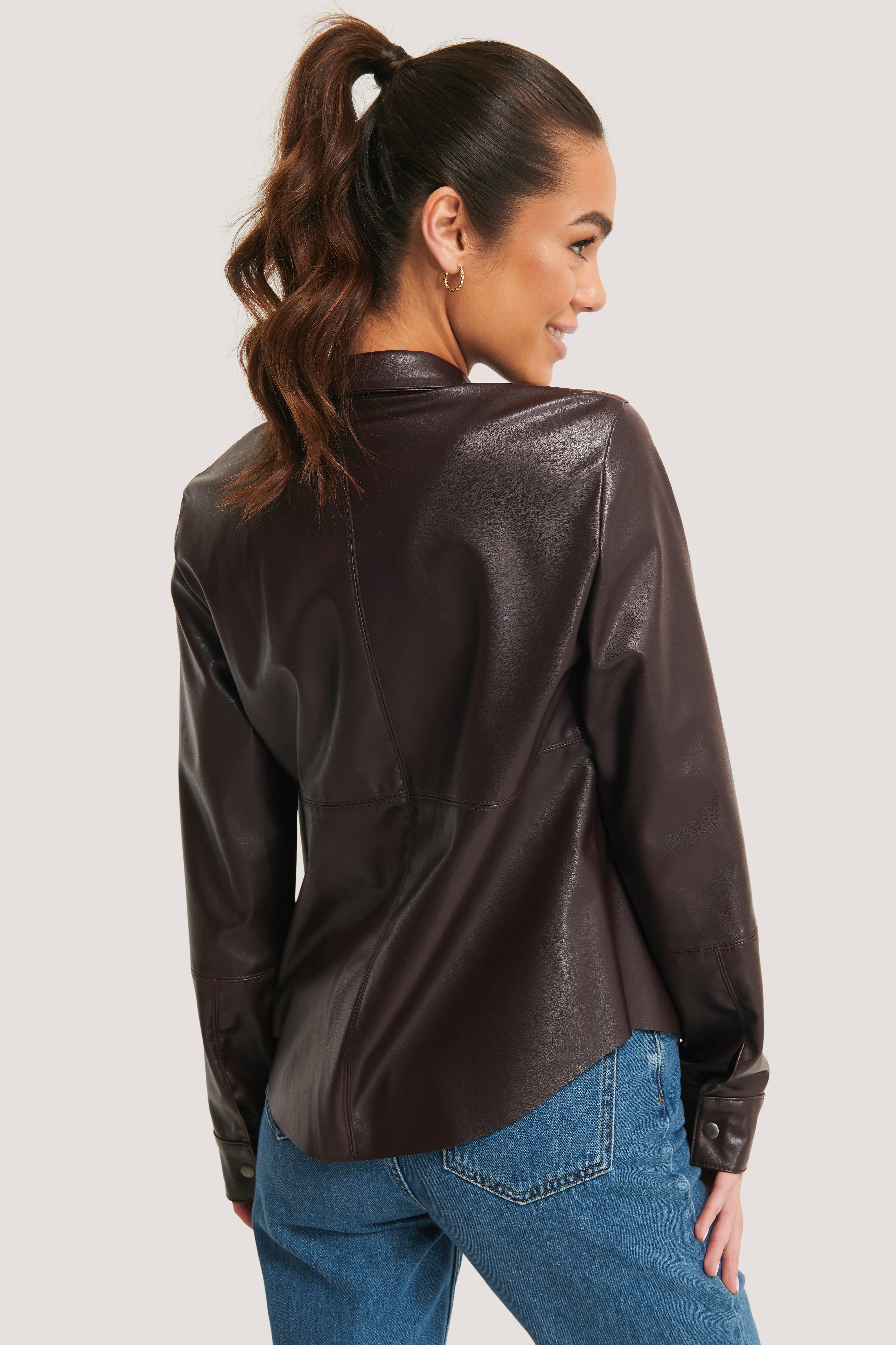 h & m leather shirt