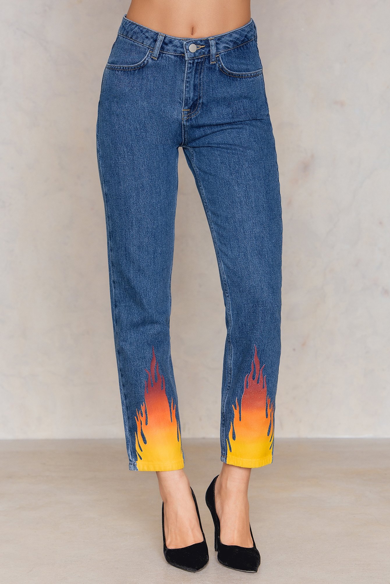 flames on bottom of jeans