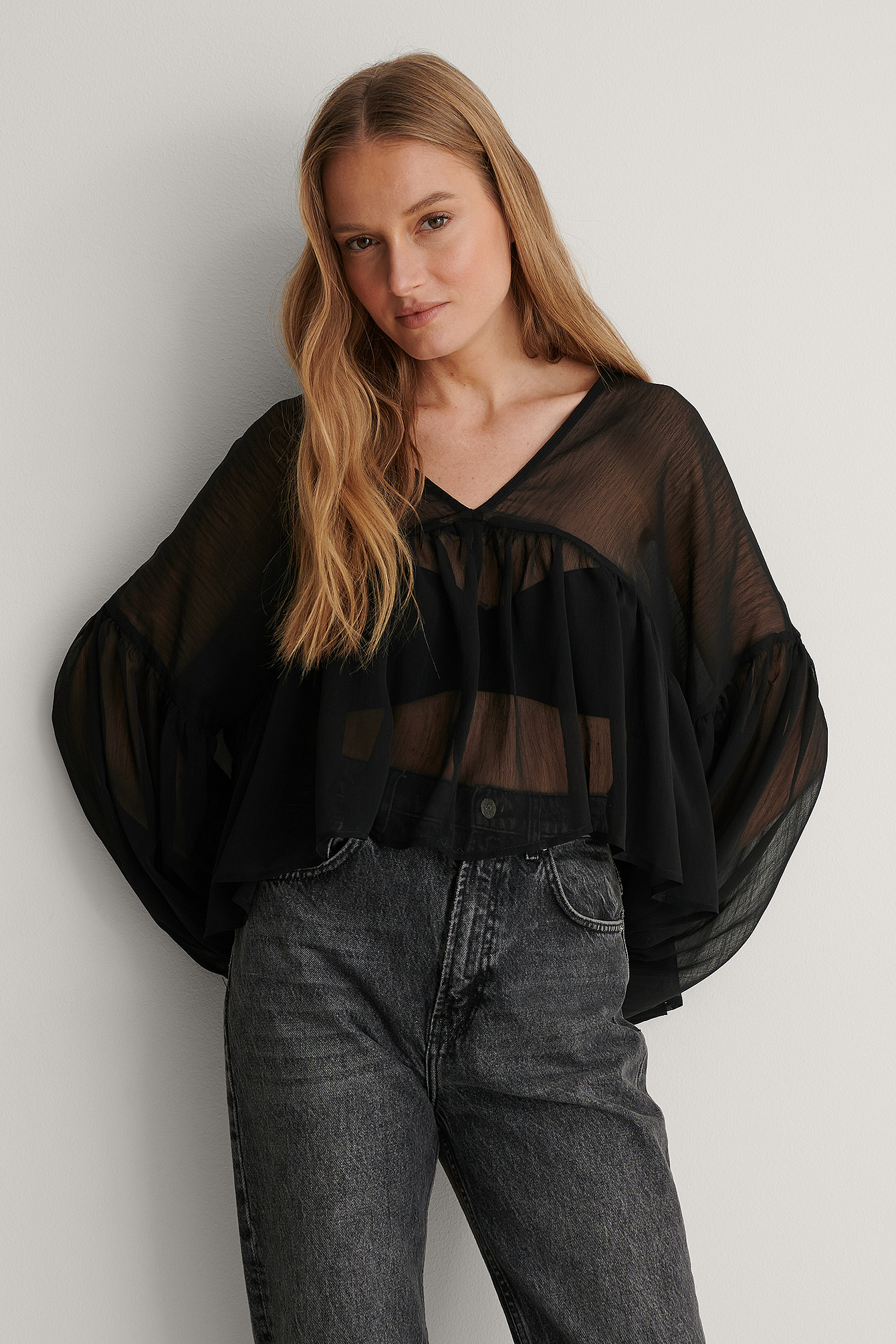 flowy black blouse