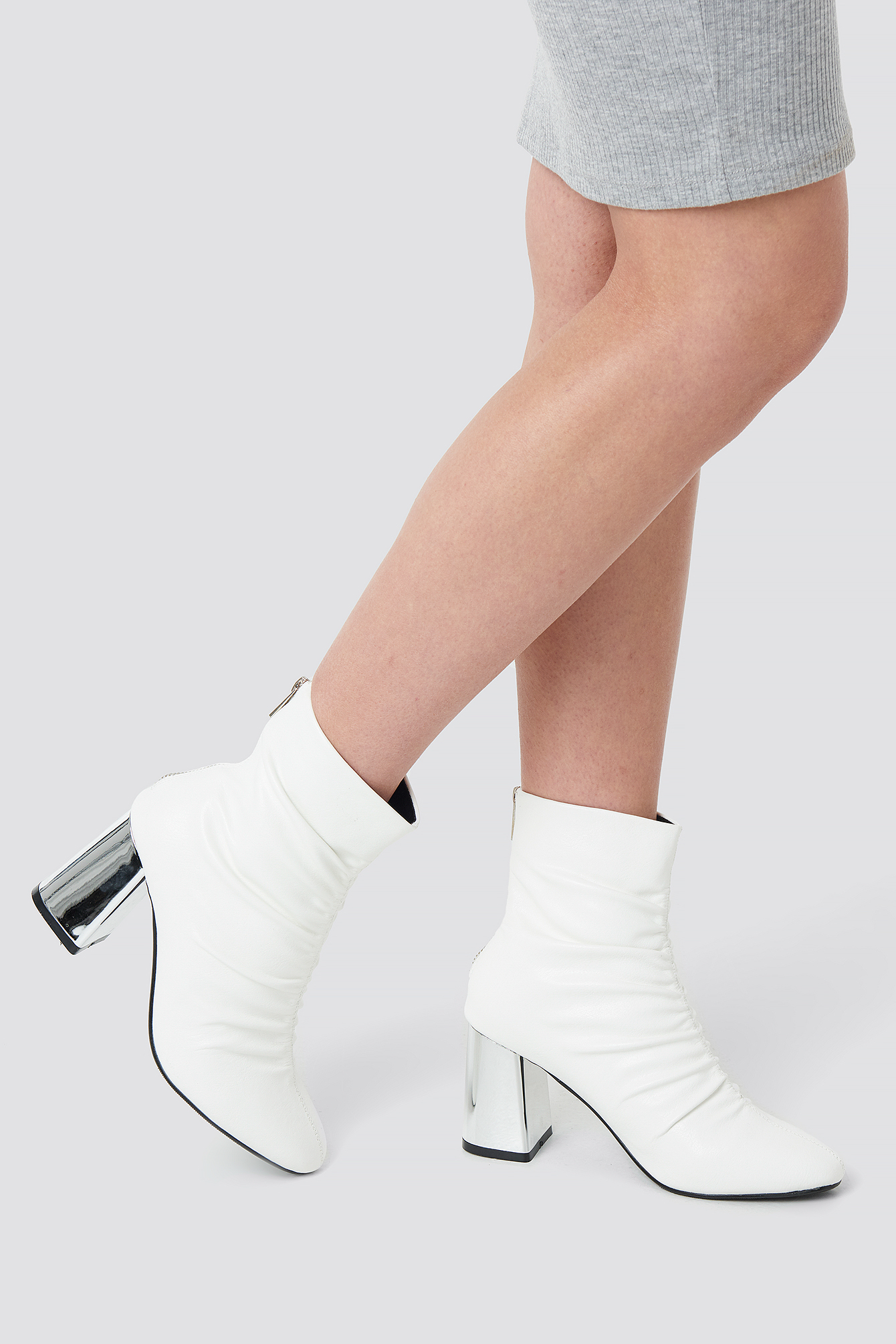 white mod boots