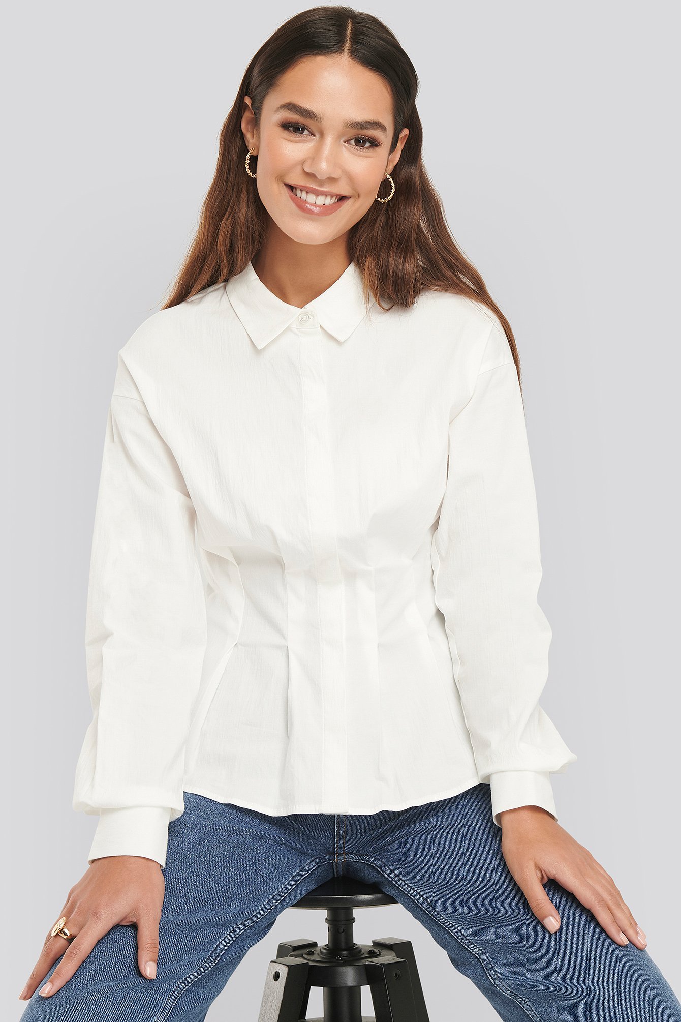 Gathered Waist Shirt White | NA-KD