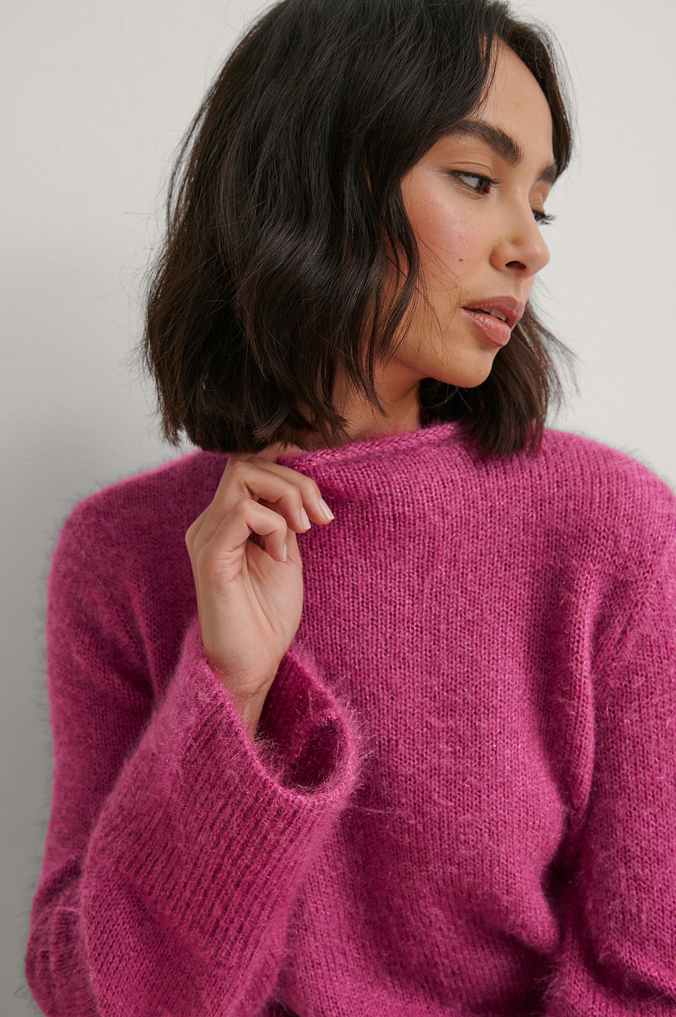 Hairy Knit Sweater Rosa Na