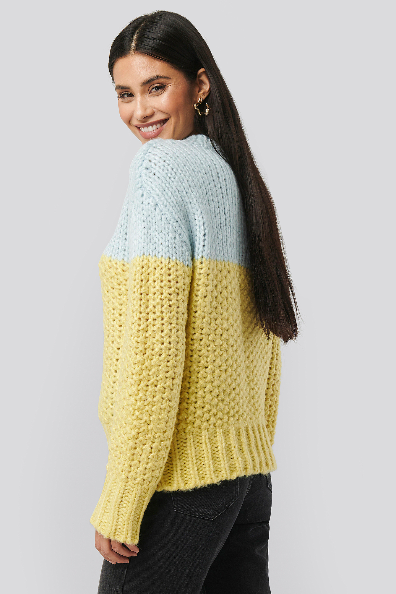 Heavy Knitted Wide Rib Sweater Multicolor | na-kd.com