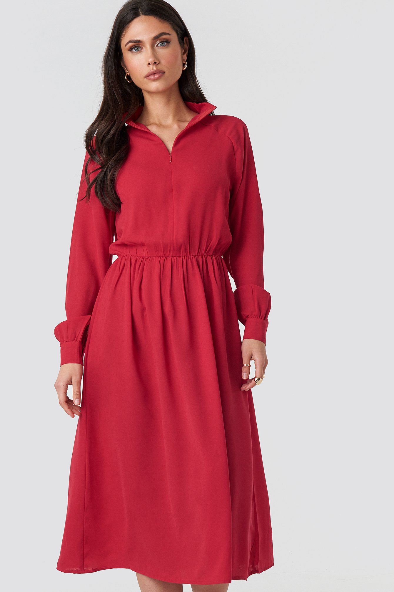 High neck zip outlet dress