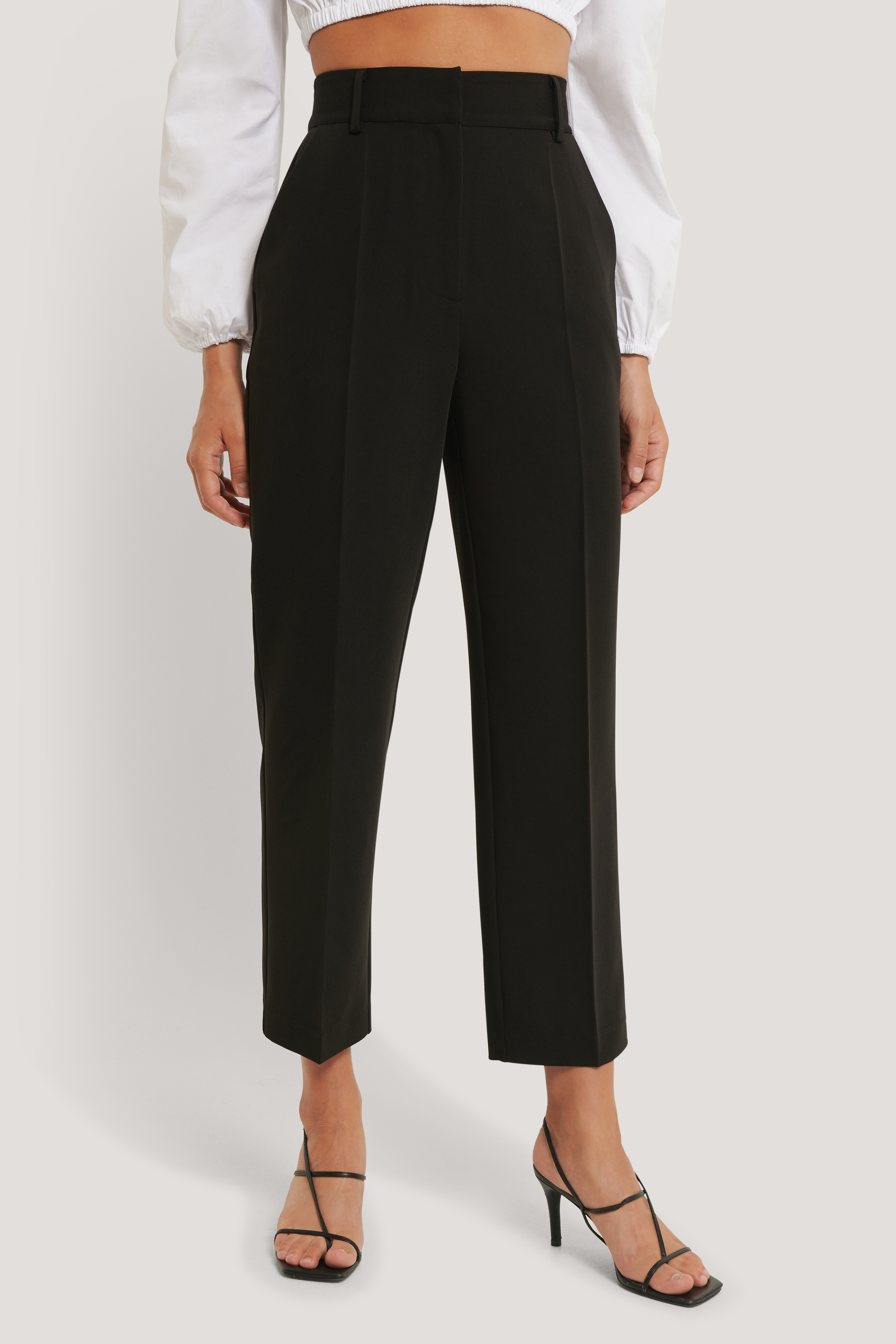 High Rise Cropped Suit Pants Black | na-kd.com