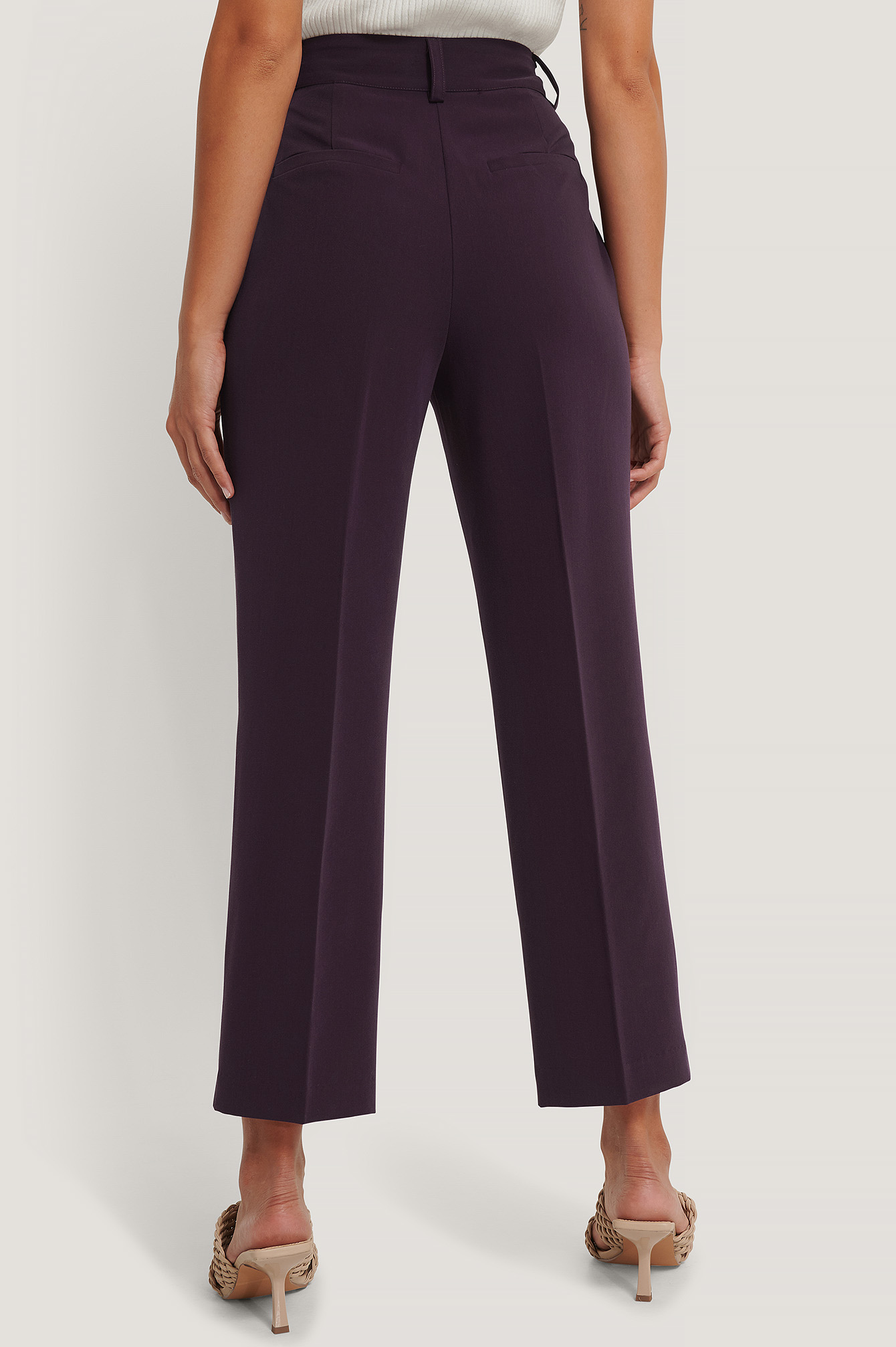 High Rise Cropped Suit Pants Purple | na-kd.com