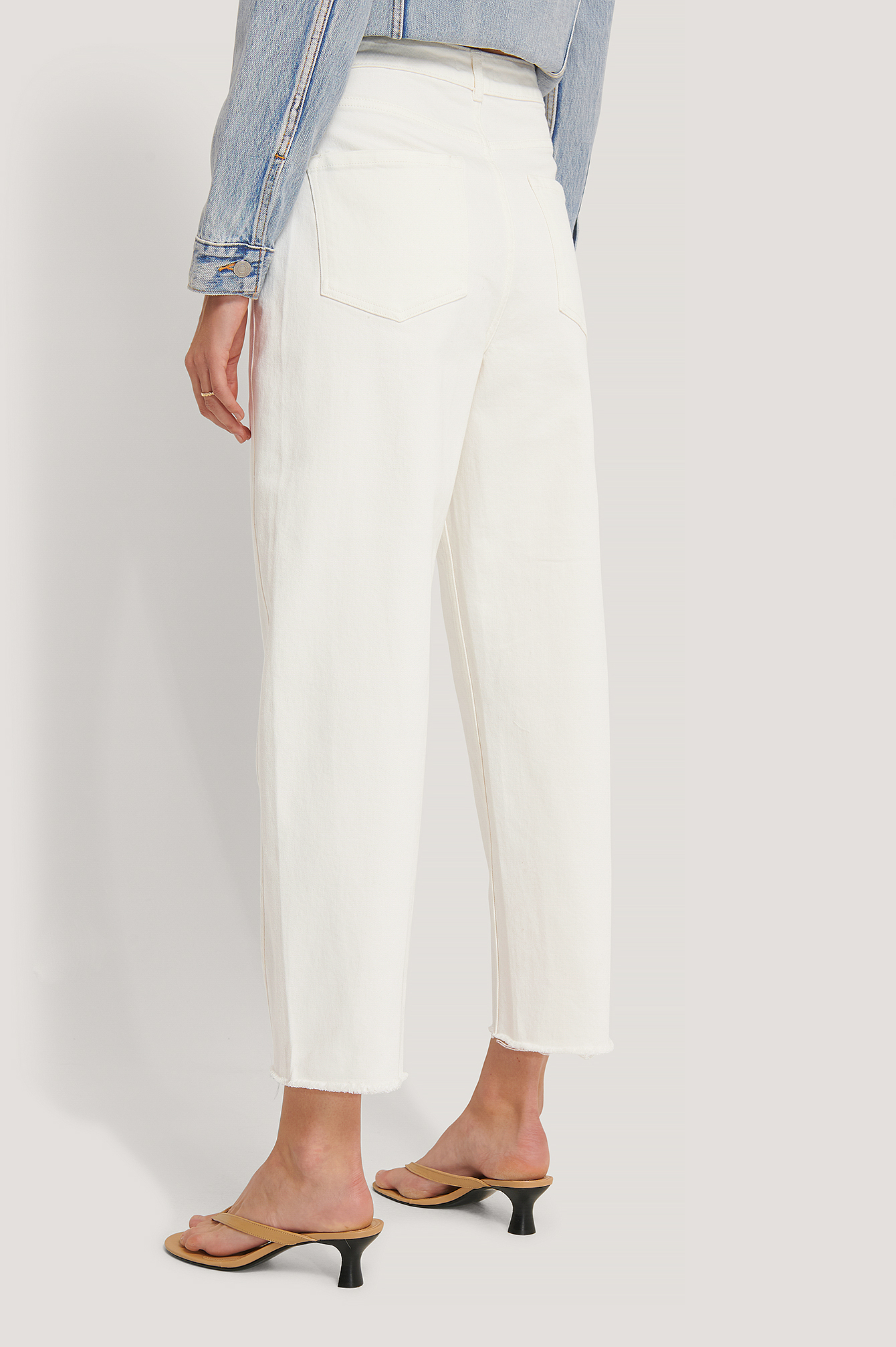 High Waist Barrel Leg Jeans White | na-kd.com