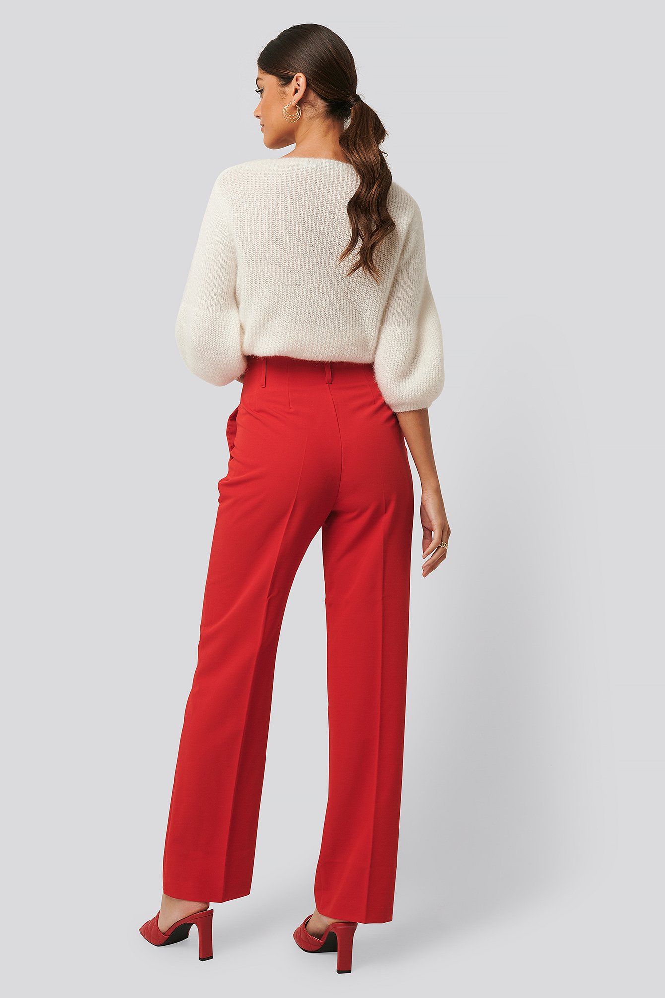 high waist darted pants