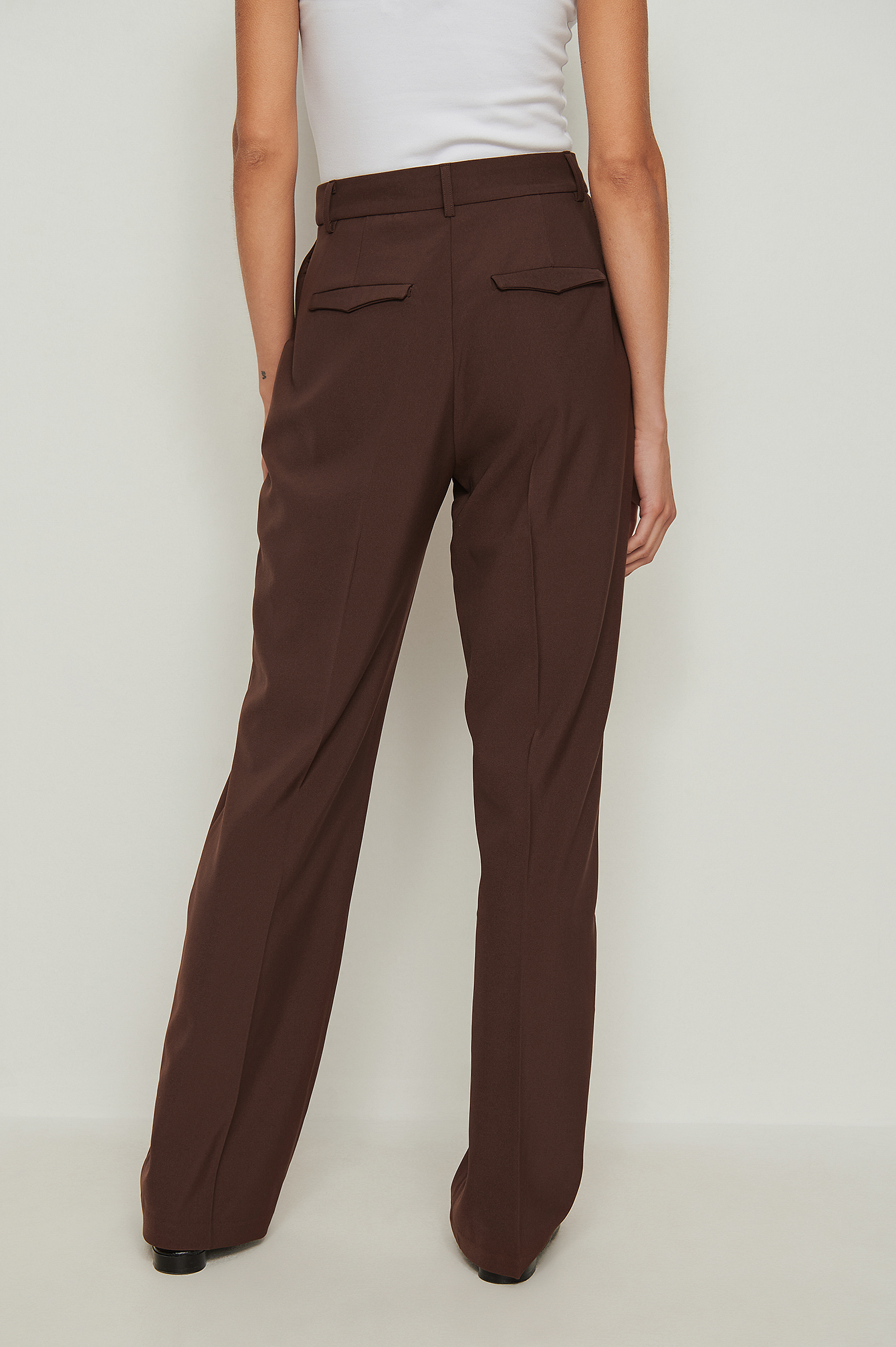 High Waist Tailored Suit Pants Brown | na-kd.com