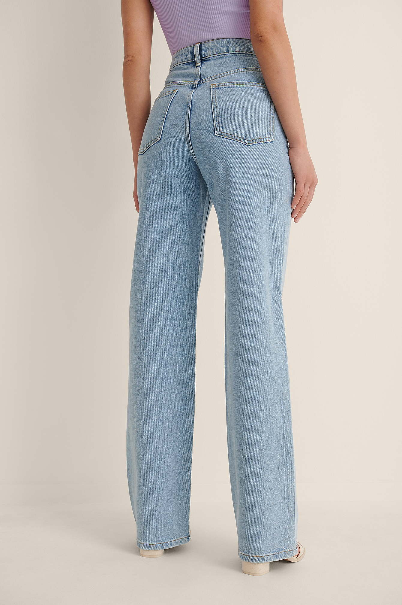 Organic High Waist Straight Leg Jeans Blue | Na-kd.com