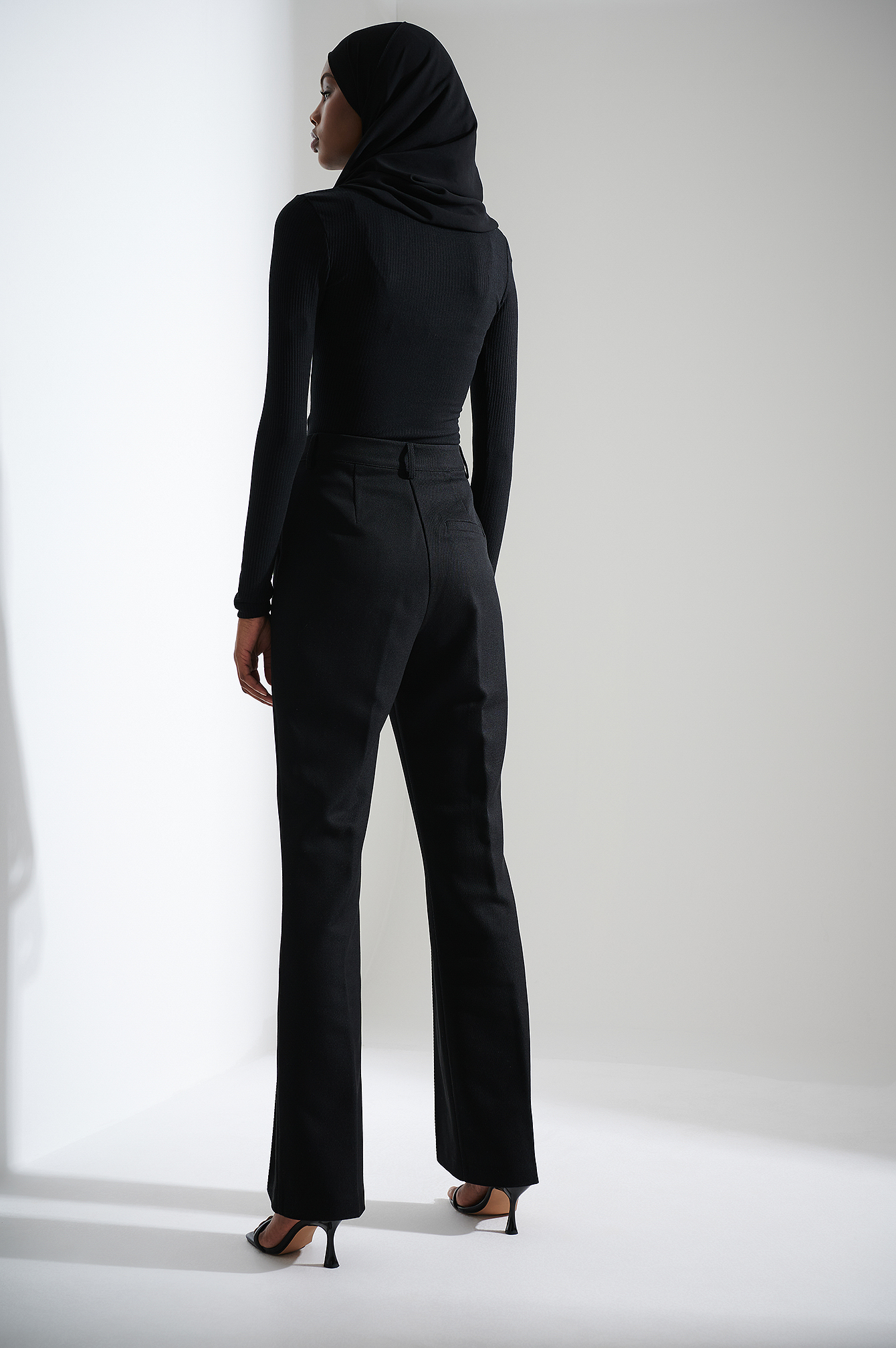 High Waist Seam Detail Suit Pants