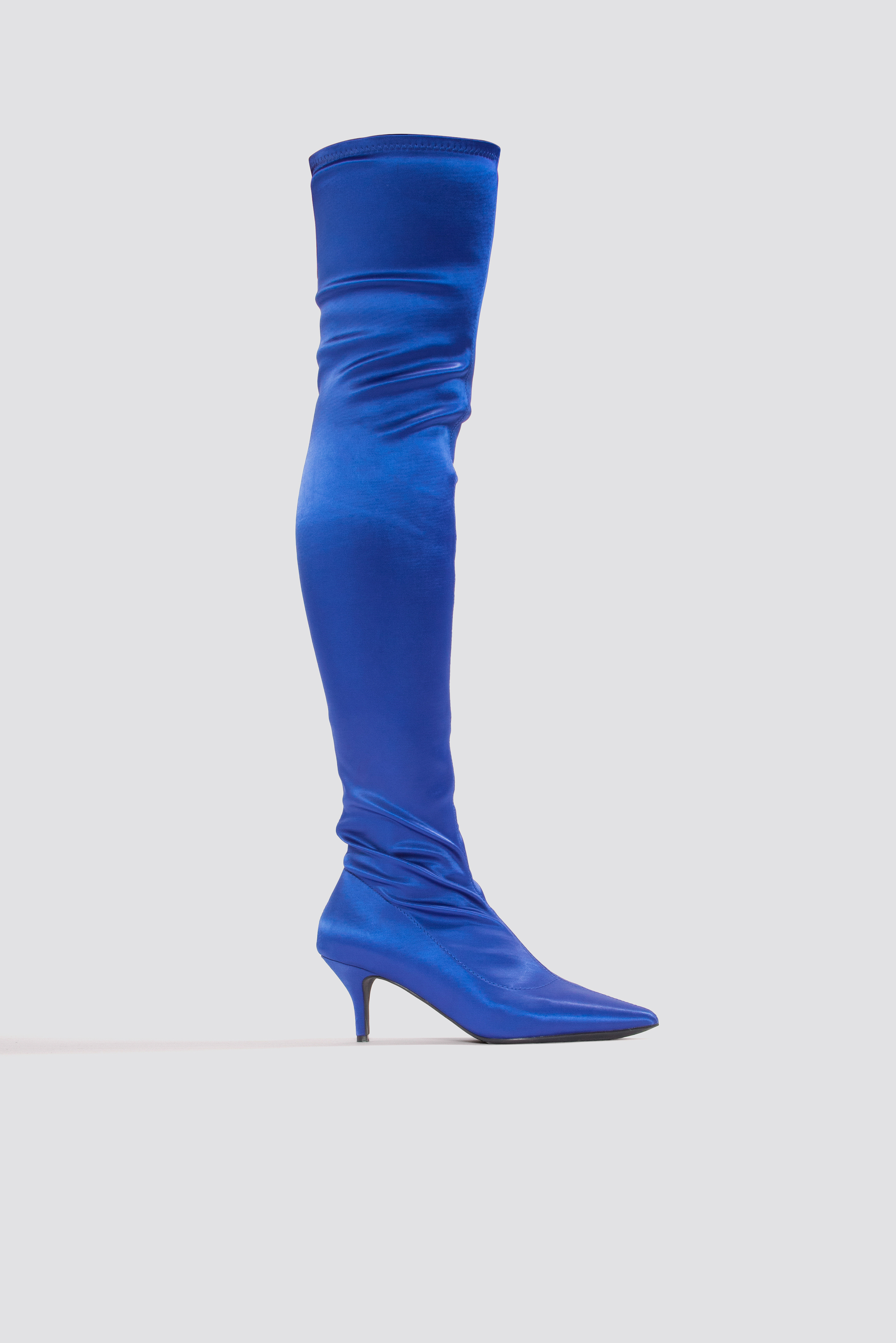 satin over the knee boots