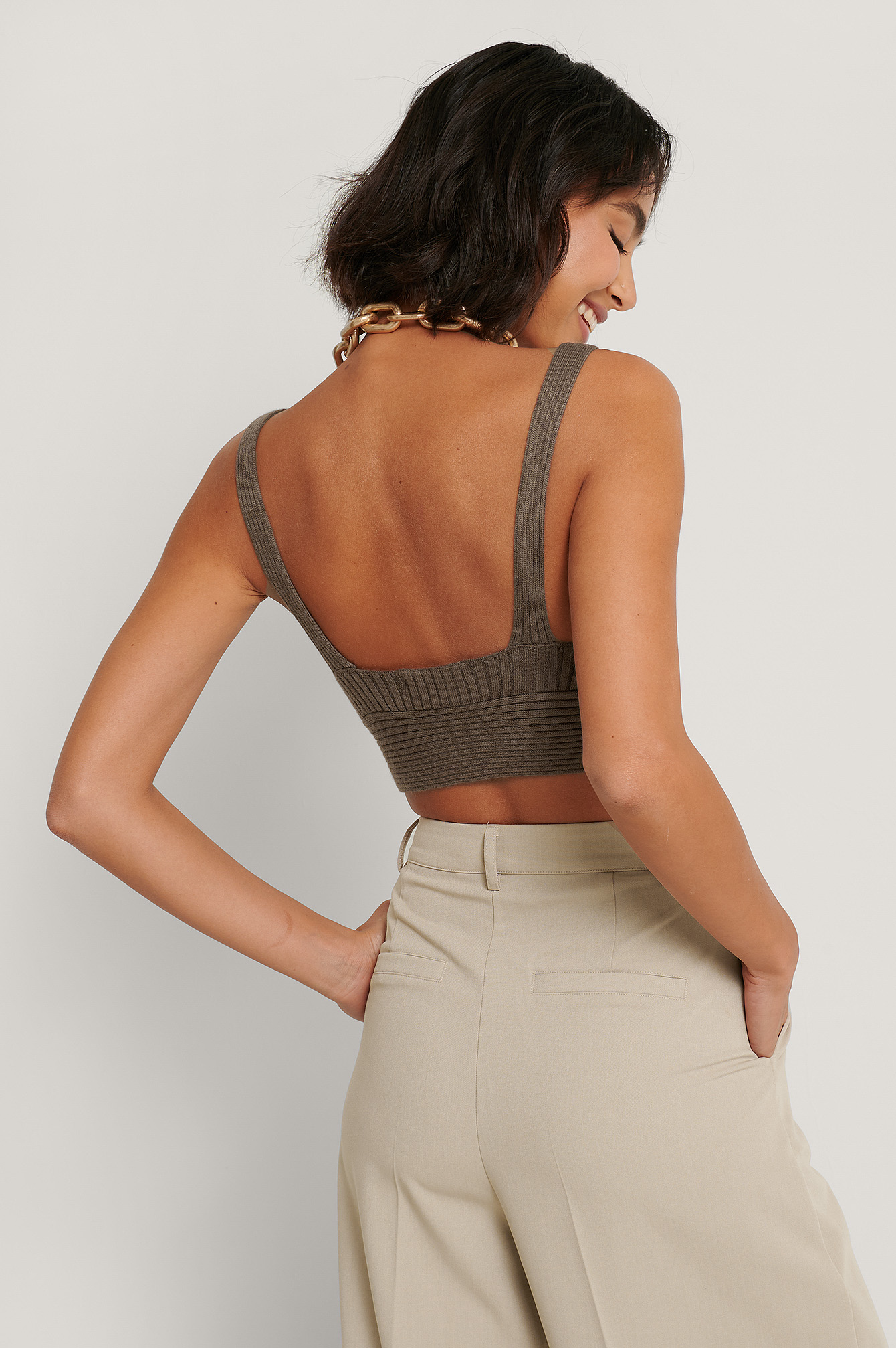 Knitted Bralette Brown