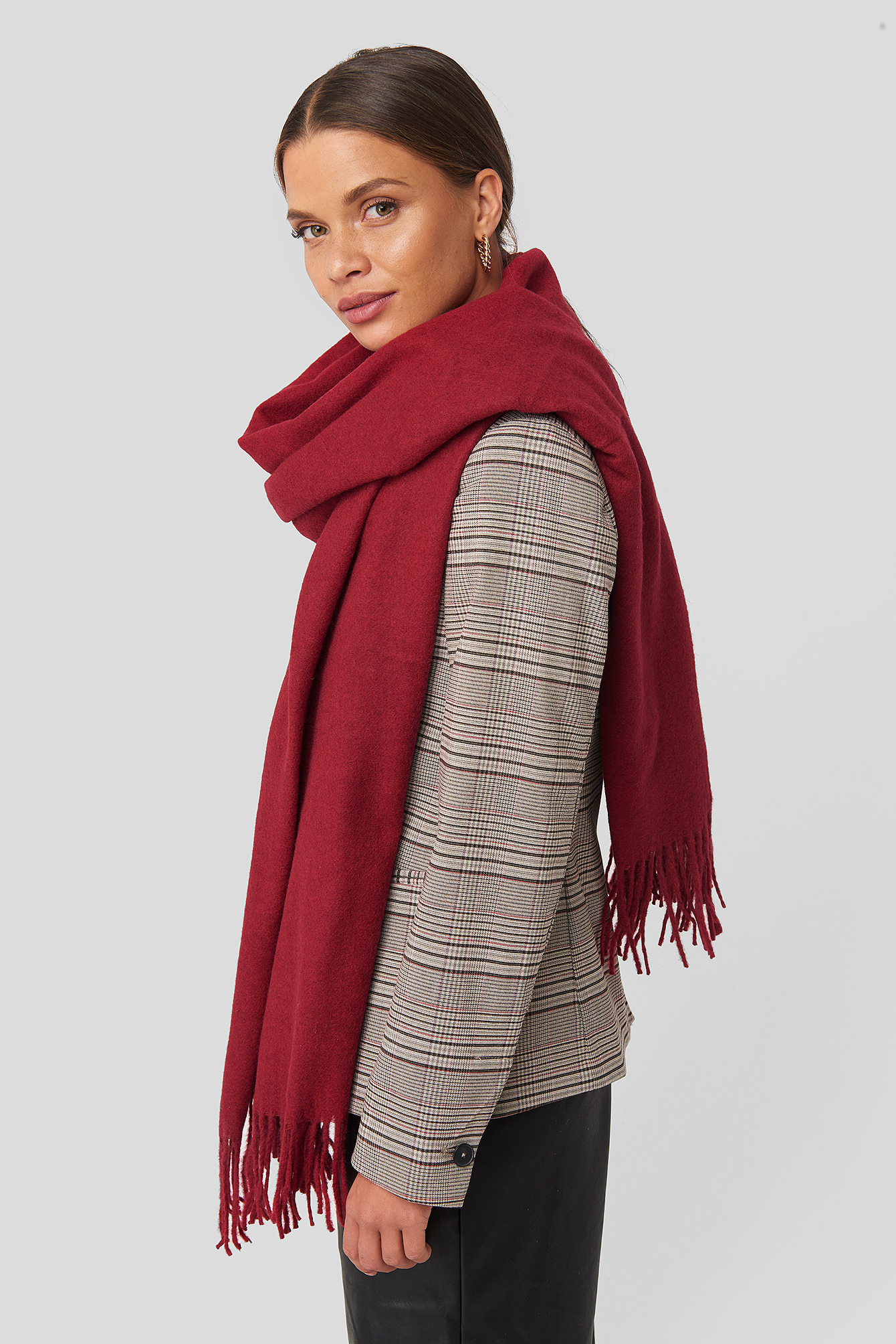 Light Wool Blend Scarf Red | NA-KD