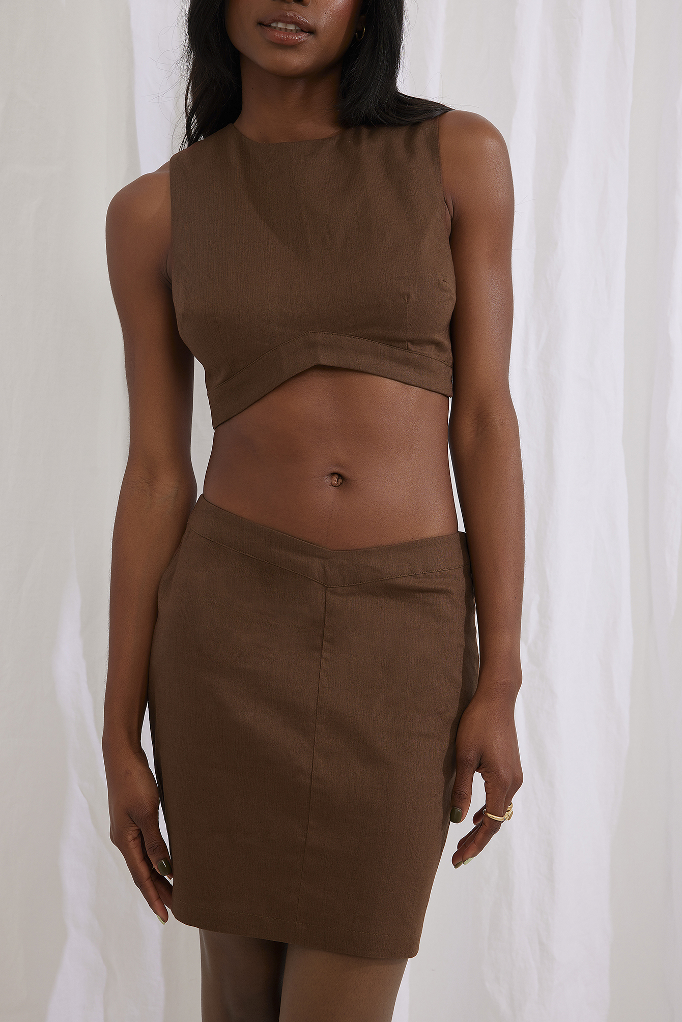 Linen Blend Mini Skirt | NA-KD