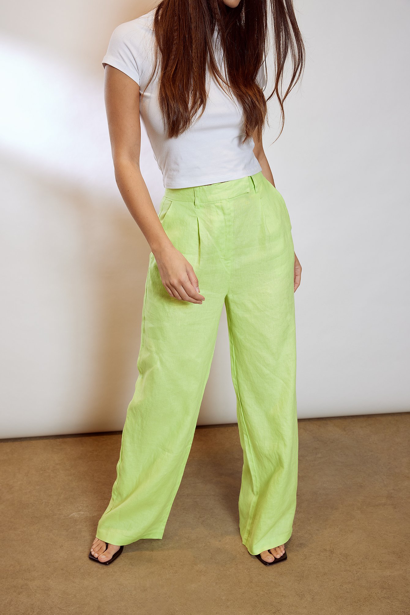 Satin trousers - Dark green - Ladies | H&M IN
